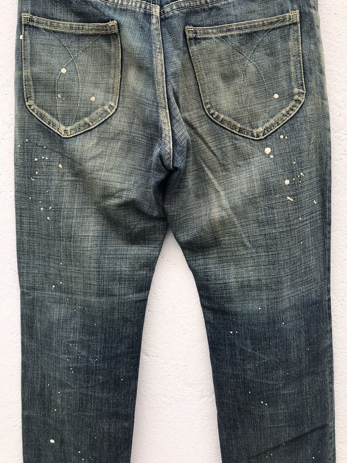 If Six Was Nine × Japanese Brand MADE IN JAPAN HaLb Distressed Paint Splitter Denim Jeans Size US 32 / EU 48 - 8 Thumbnail