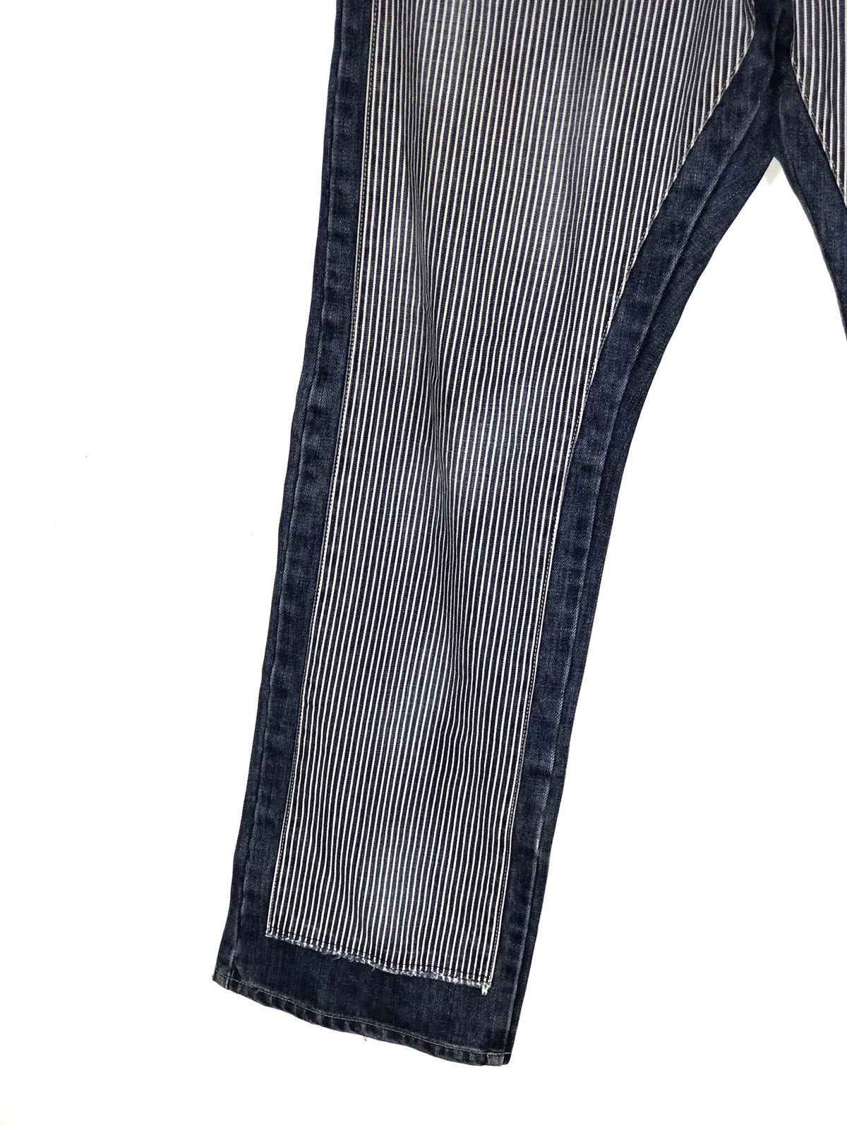 Japanese Brand japanese brand Patch Work Hickory Striped Denim Jeans Size US 31 - 4 Thumbnail