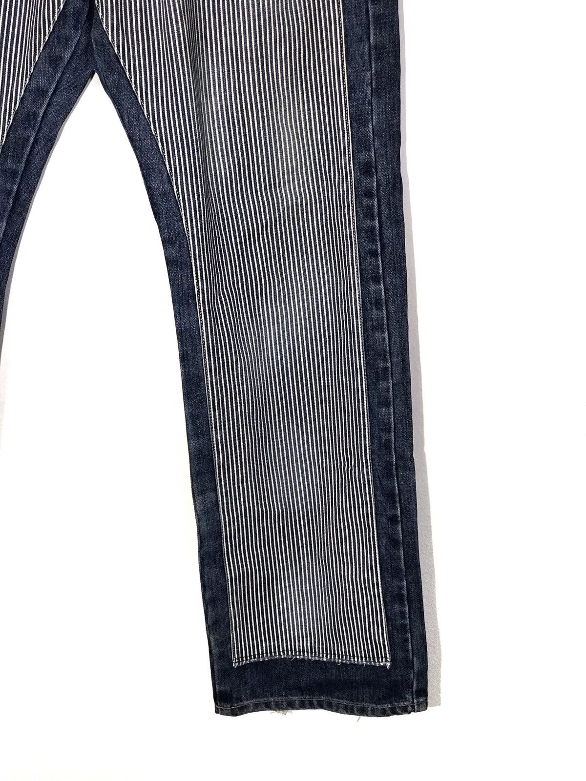 Japanese Brand japanese brand Patch Work Hickory Striped Denim Jeans Size US 31 - 3 Thumbnail
