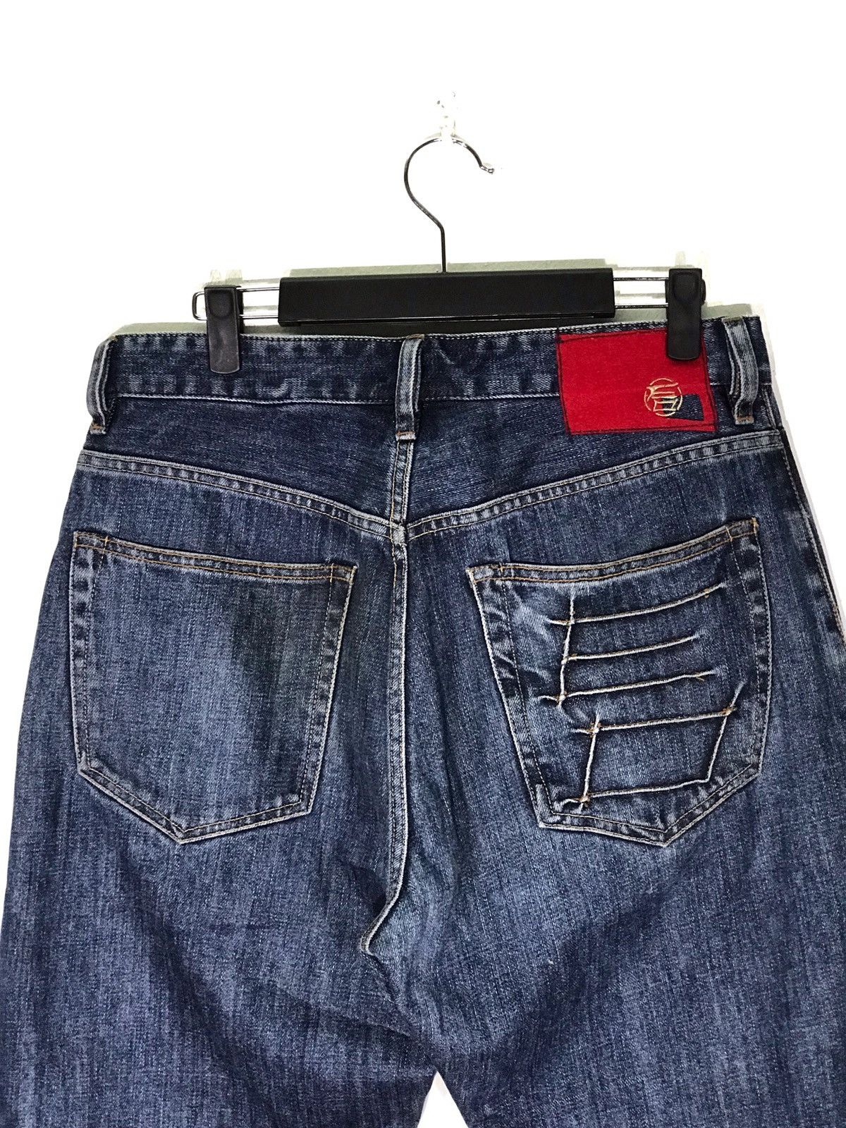 Japanese Brand japanese brand Patch Work Hickory Striped Denim Jeans Size US 31 - 6 Thumbnail