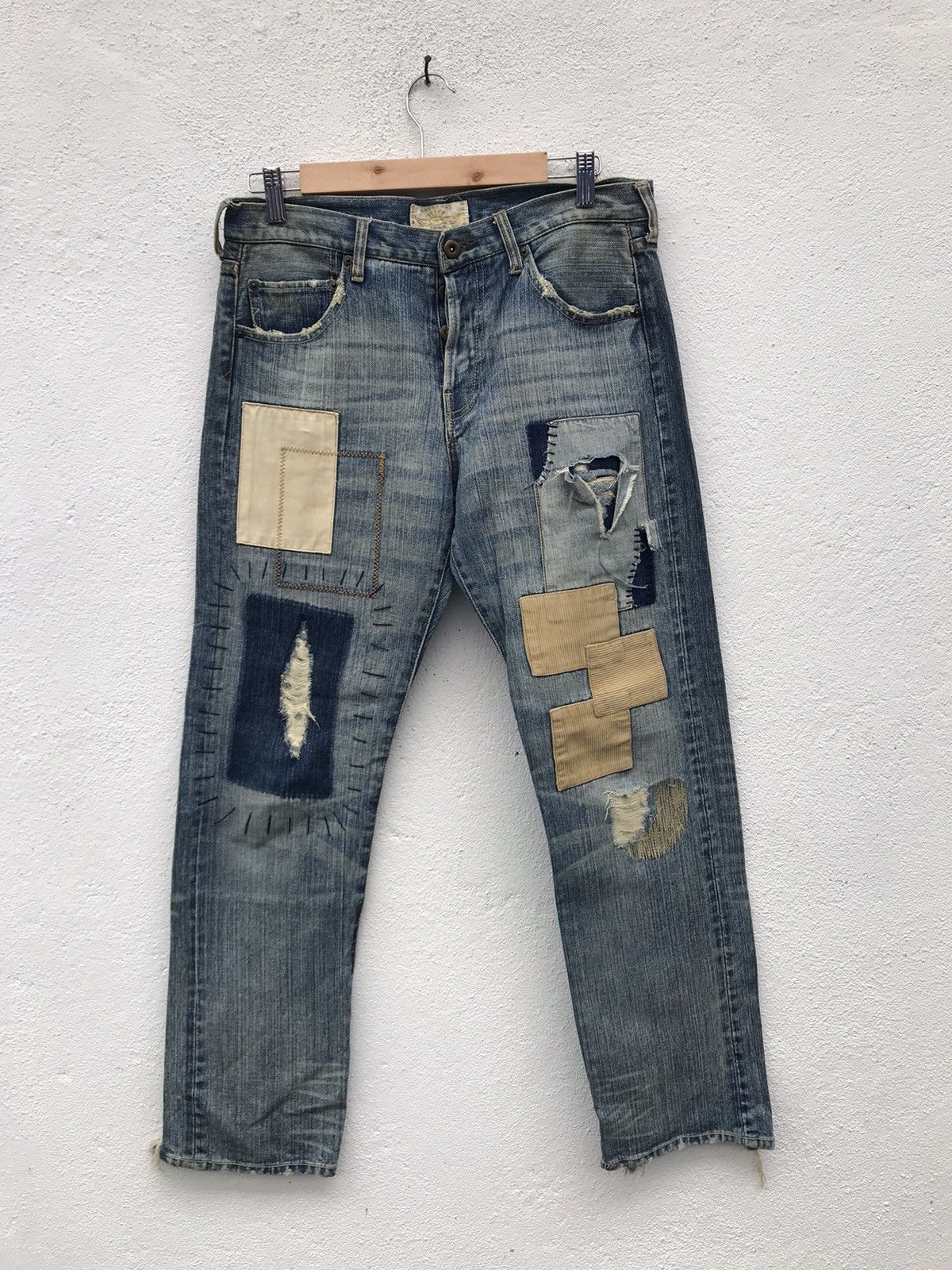 Japanese Brand Japanese Brand Patch Work Denim Jeans Size US 32 / EU 48 - 1 Thumbnail