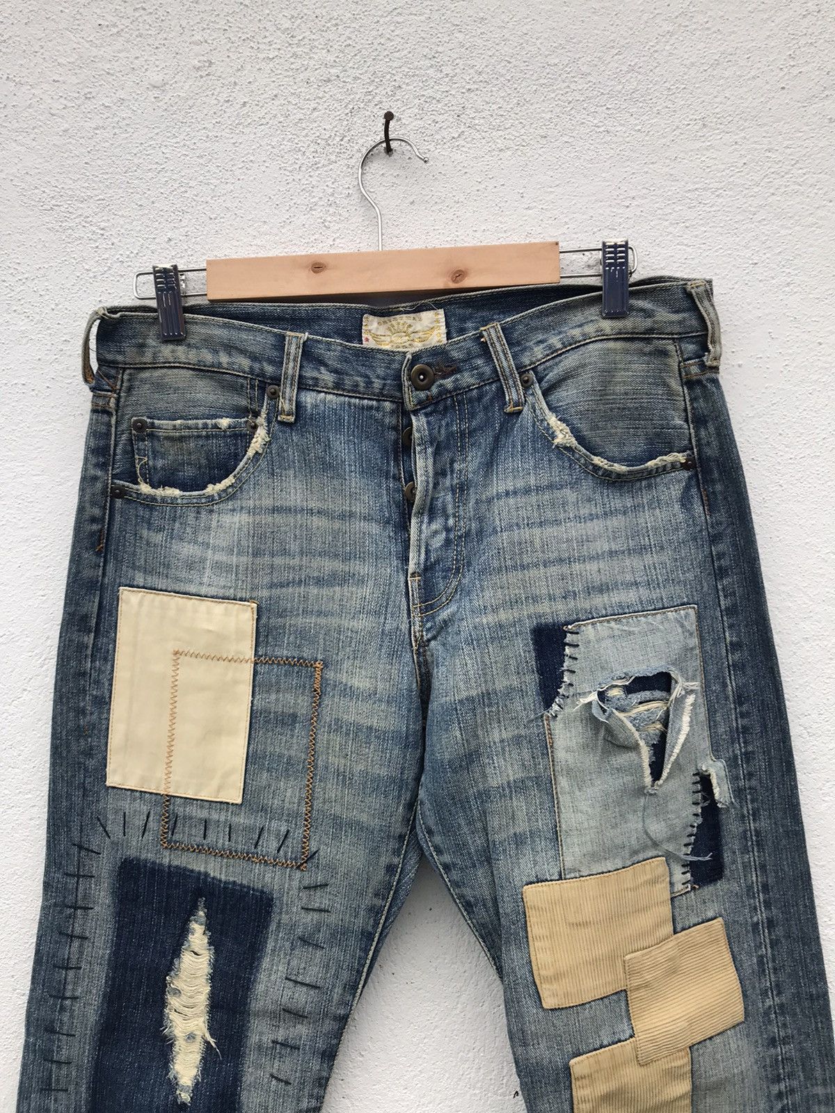 Japanese Brand Japanese Brand Patch Work Denim Jeans Size US 32 / EU 48 - 2 Thumbnail