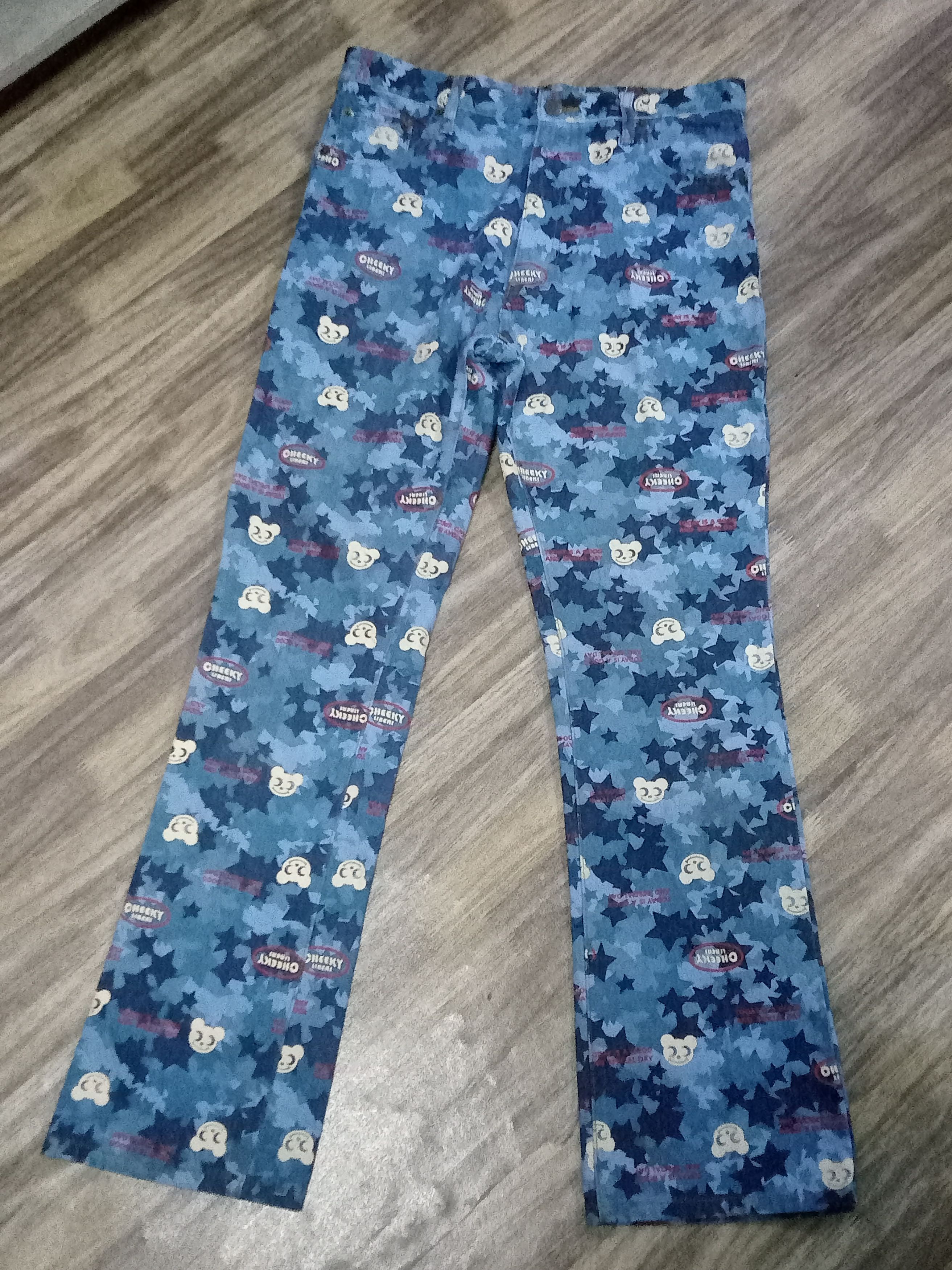 image of Avant Garde x Print All Over Me Cheekyliberi Full Print Jeans in Blue, Men's (Size 29)