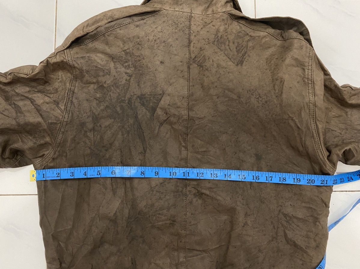 Vintage Vtg Distress Angel Leather Genuine Leather Flight Jacket Size US L / EU 52-54 / 3 - 10 Thumbnail