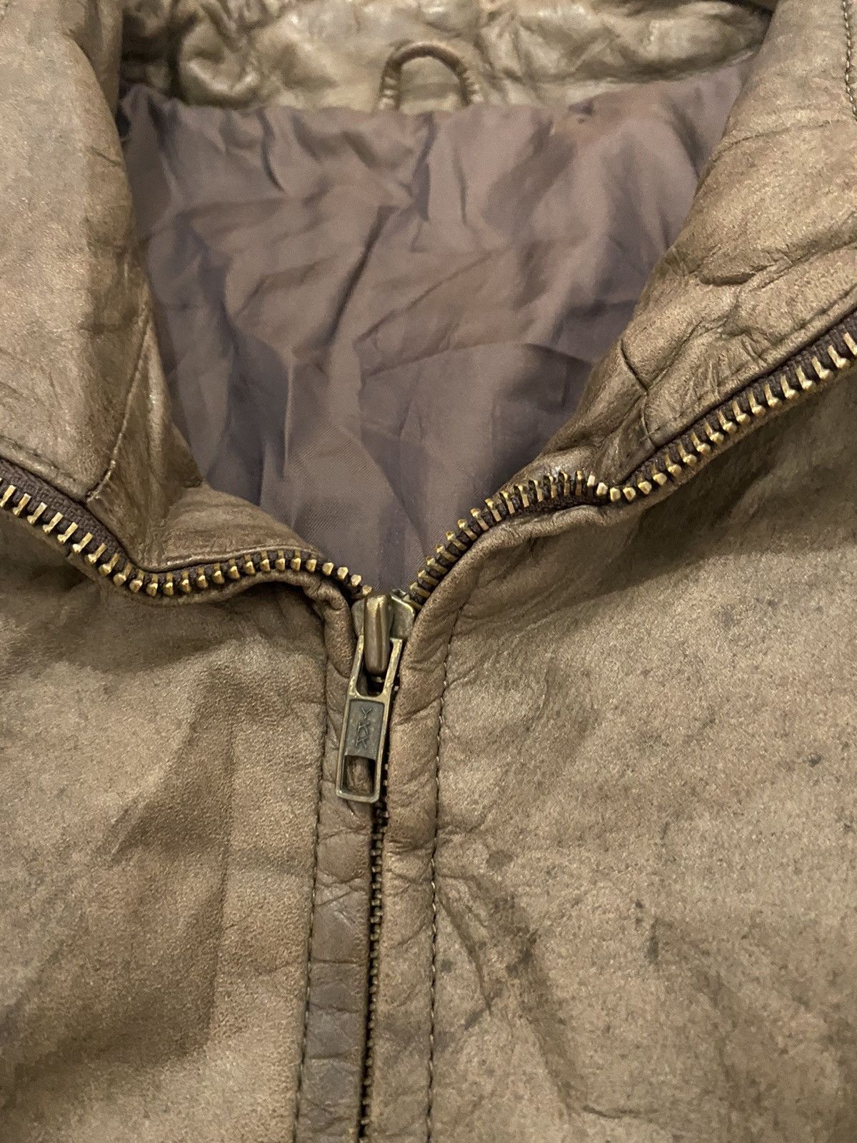 Vintage Vtg Distress Angel Leather Genuine Leather Flight Jacket Size US L / EU 52-54 / 3 - 6 Thumbnail