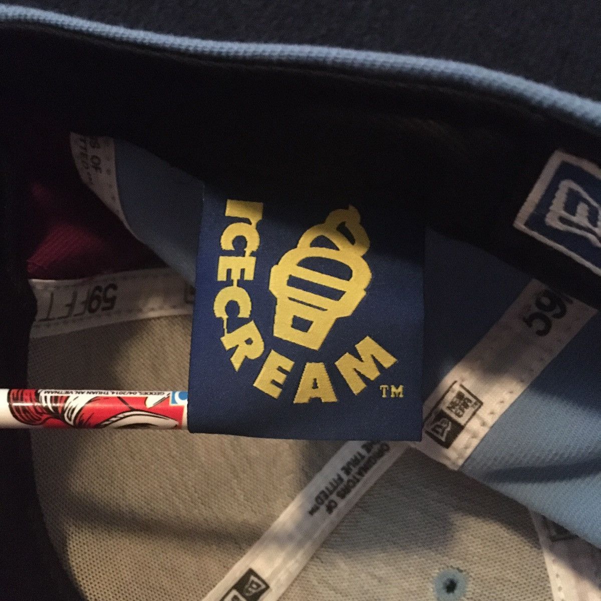Billionaire Boys Club RARE OG BBC ICE CREAM NEW ERA HAPPY PANDA FITTED CAP 7 3/4 Size ONE SIZE - 3 Thumbnail