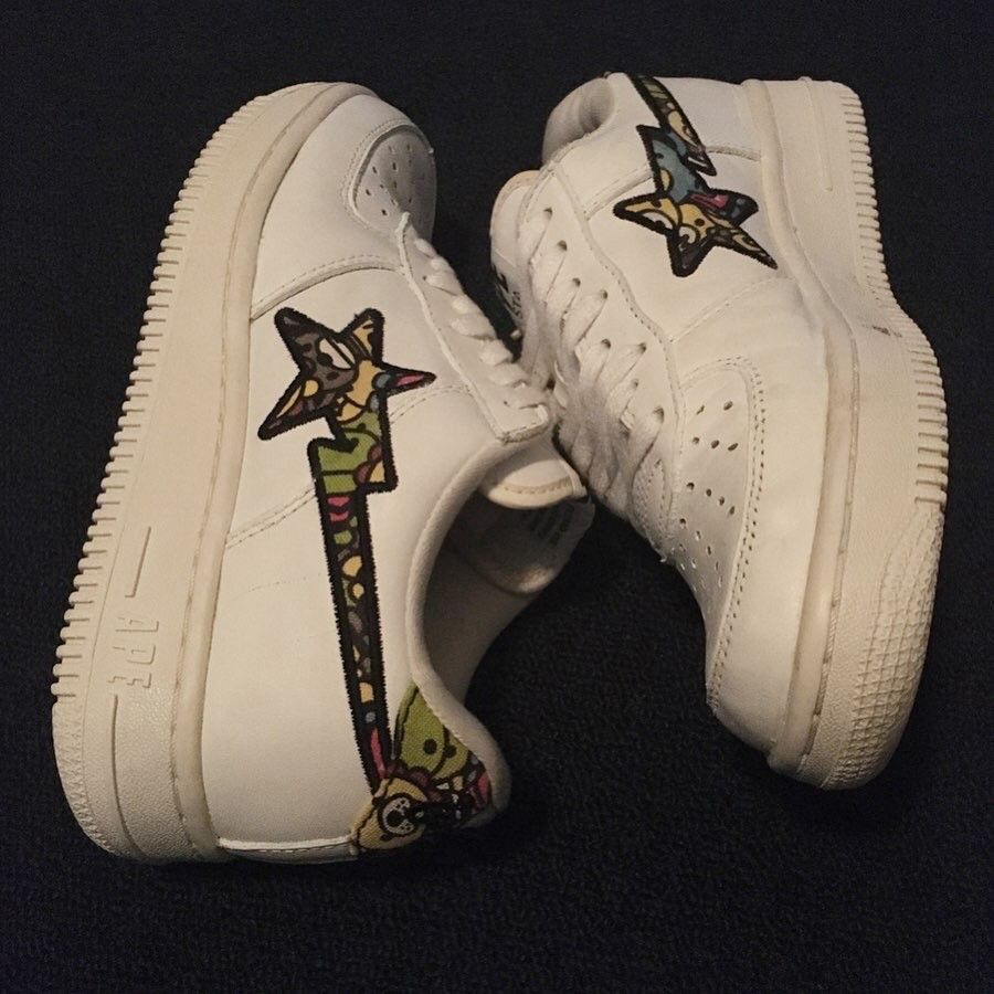 Bape A Bathing Ape Bapesta Leather Canvas Milo & Friends Shoes Size US 7 / IT 37 - 2 Thumbnail