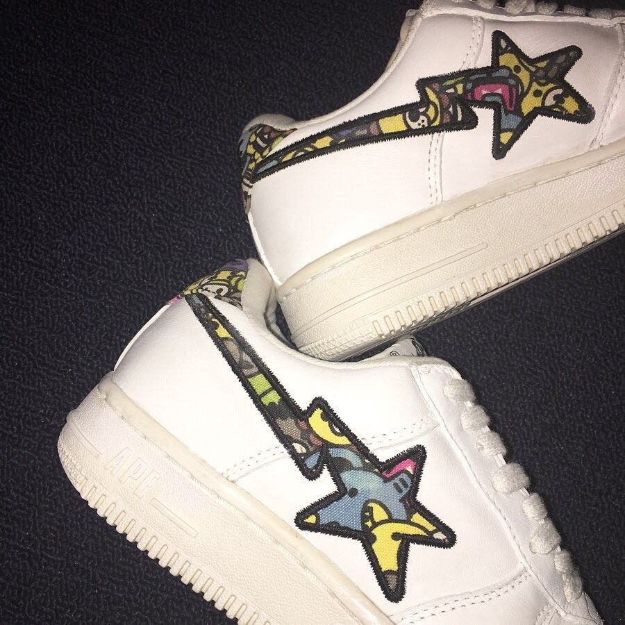 Bape A Bathing Ape Bapesta Leather Canvas Milo & Friends Shoes Size US 7 / IT 37 - 6 Thumbnail
