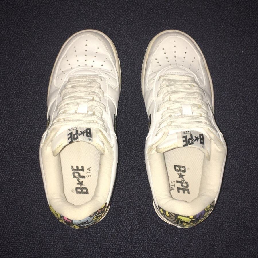 Bape A Bathing Ape Bapesta Leather Canvas Milo & Friends Shoes Size US 7 / IT 37 - 4 Thumbnail