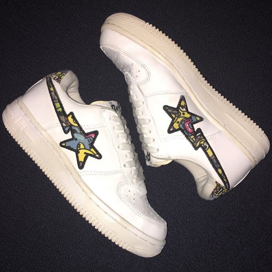 A Bathing Ape Bapesta Leather Canvas Milo & Friends Shoes