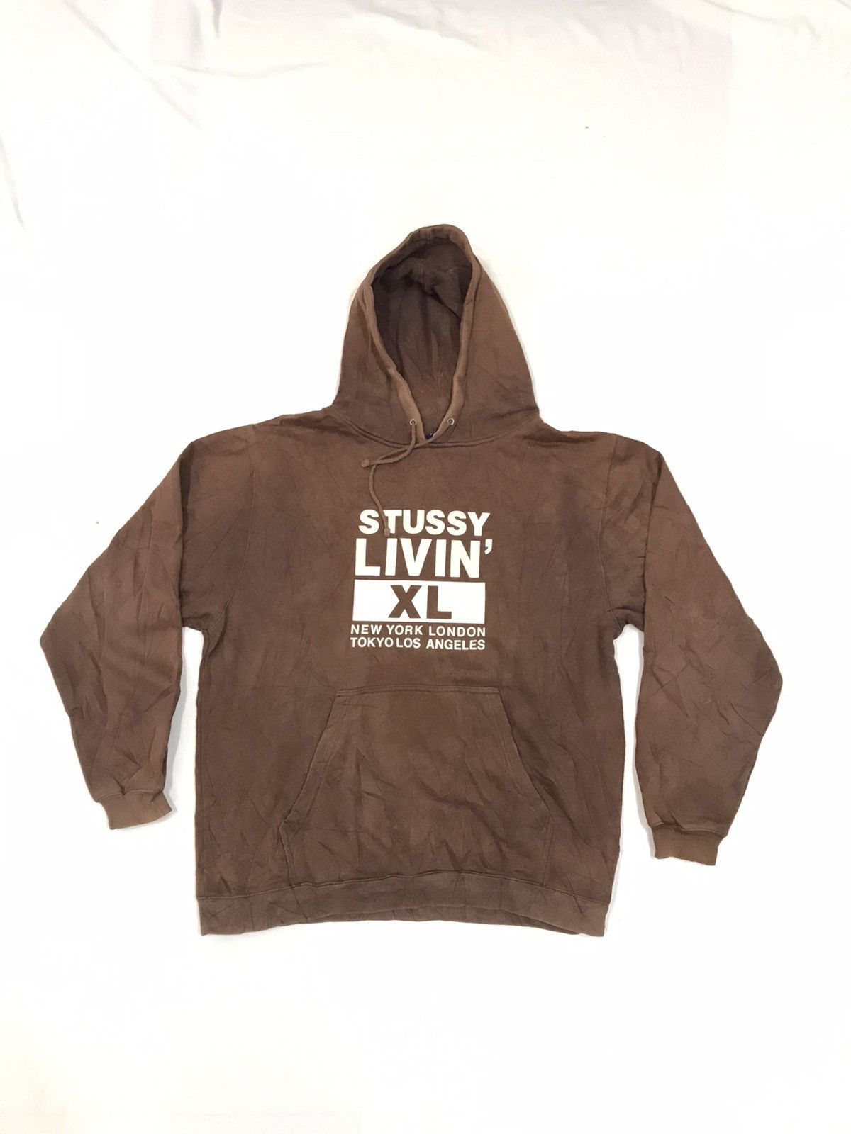 VINTAGE STUSSY NYLTLA HOODIE SEASONED DISTRESSED