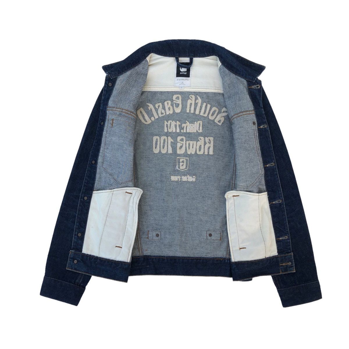 G-Star G-Star RAW Embroidery Spell Out Distressed Denim Jacket Size US M / EU 48-50 / 2 - 16 Thumbnail