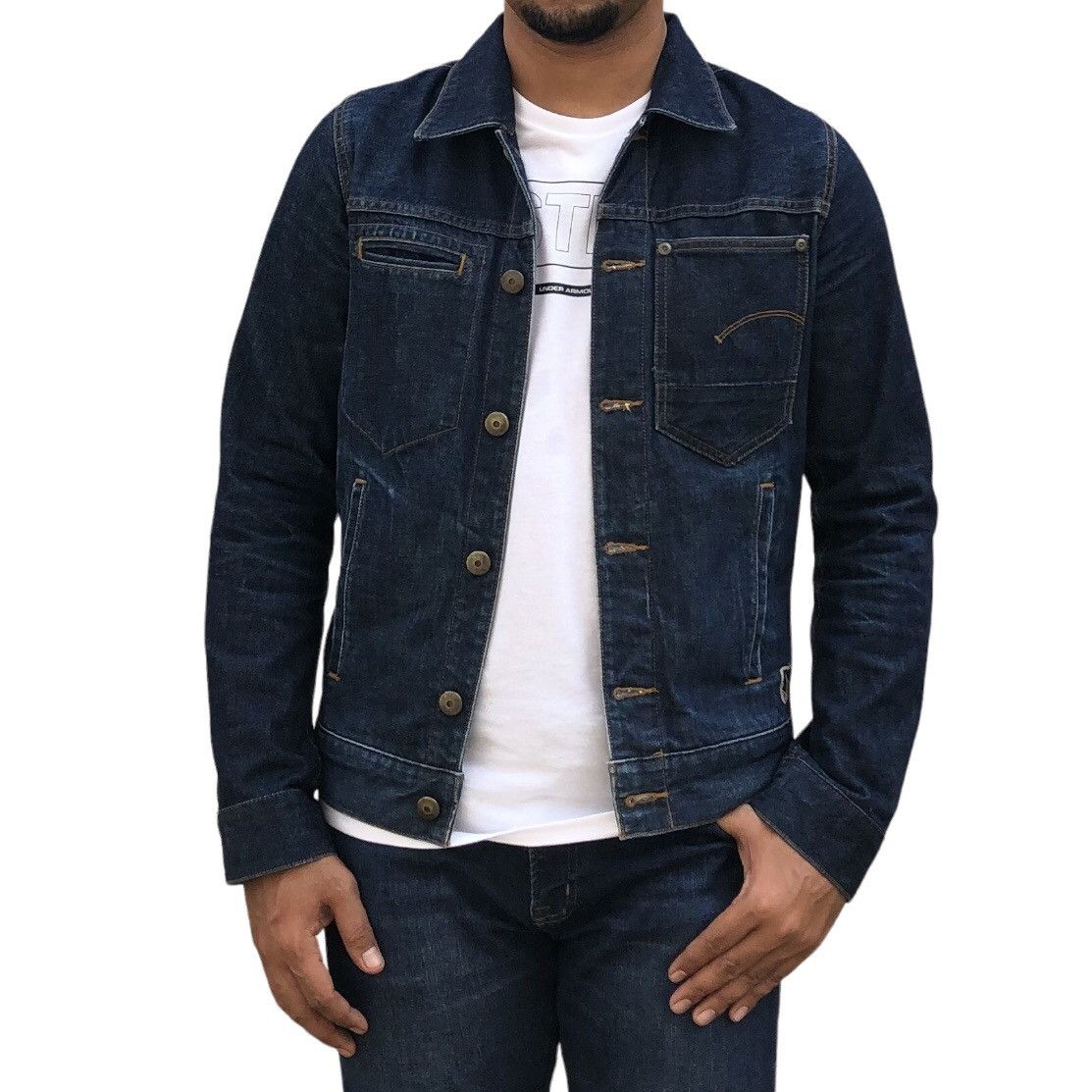 G-Star G-Star RAW Embroidery Spell Out Distressed Denim Jacket Size US M / EU 48-50 / 2 - 5 Thumbnail