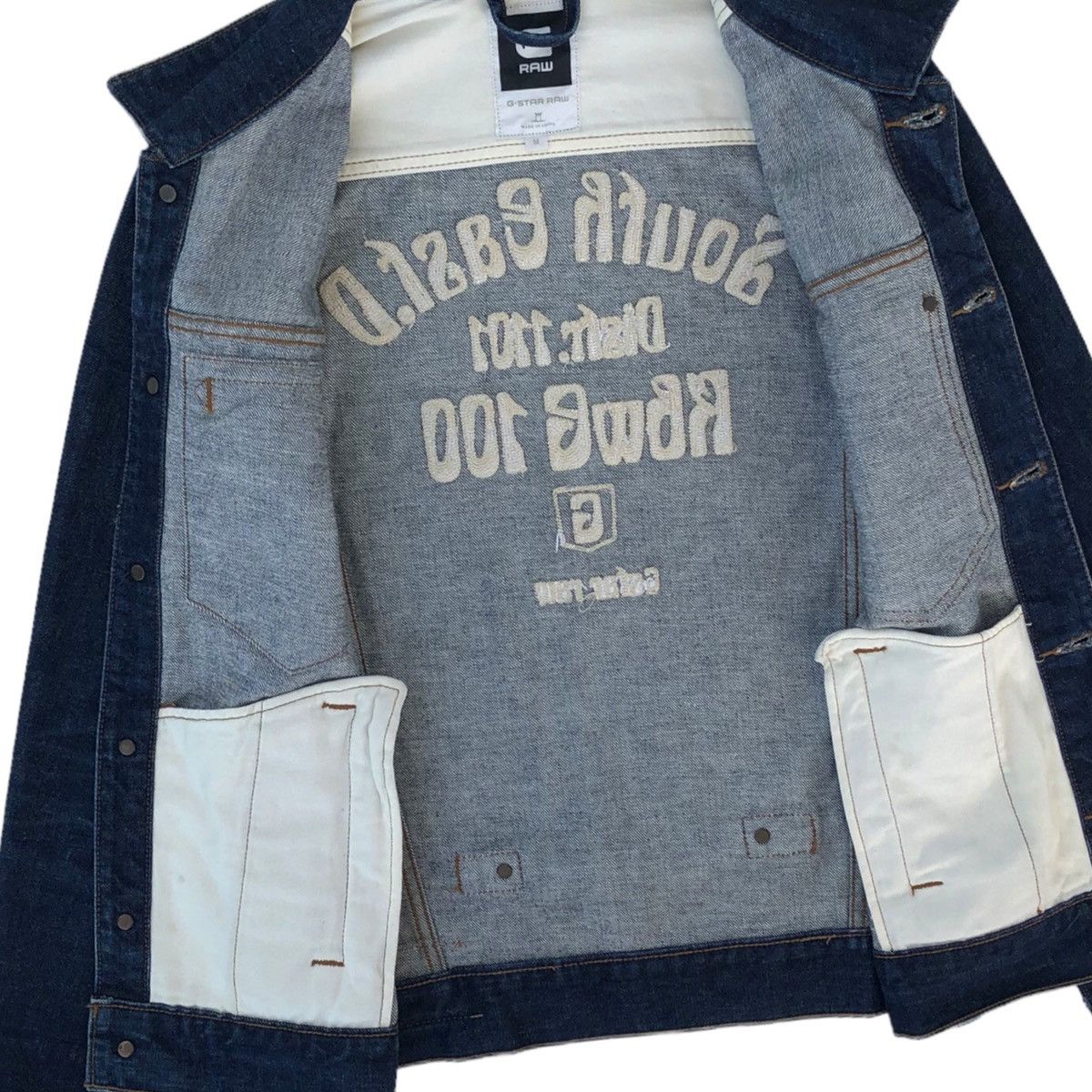 G-Star G-Star RAW Embroidery Spell Out Distressed Denim Jacket Size US M / EU 48-50 / 2 - 17 Thumbnail