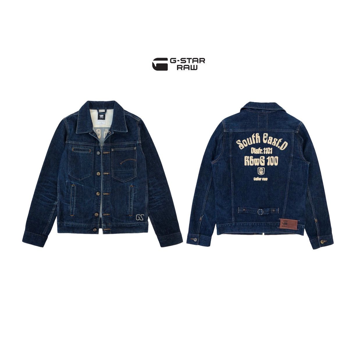 G-Star G-Star RAW Embroidery Spell Out Distressed Denim Jacket Size US M / EU 48-50 / 2 - 3 Thumbnail