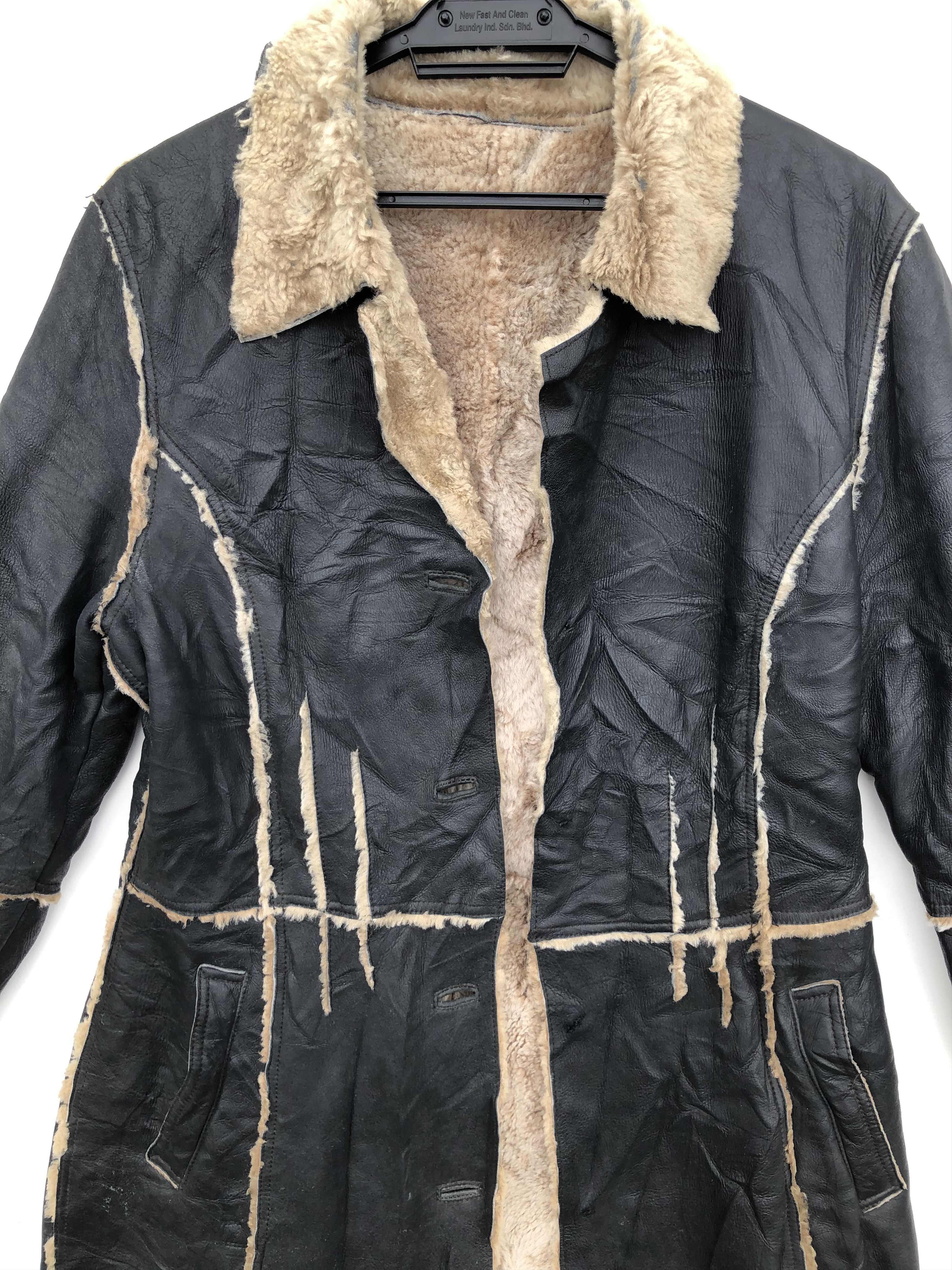 Japanese Brand RARE🔥FUR COLLAR FAUX LEATHER LONG COAT Size M / US 6-8 / IT 42-44 - 6 Thumbnail
