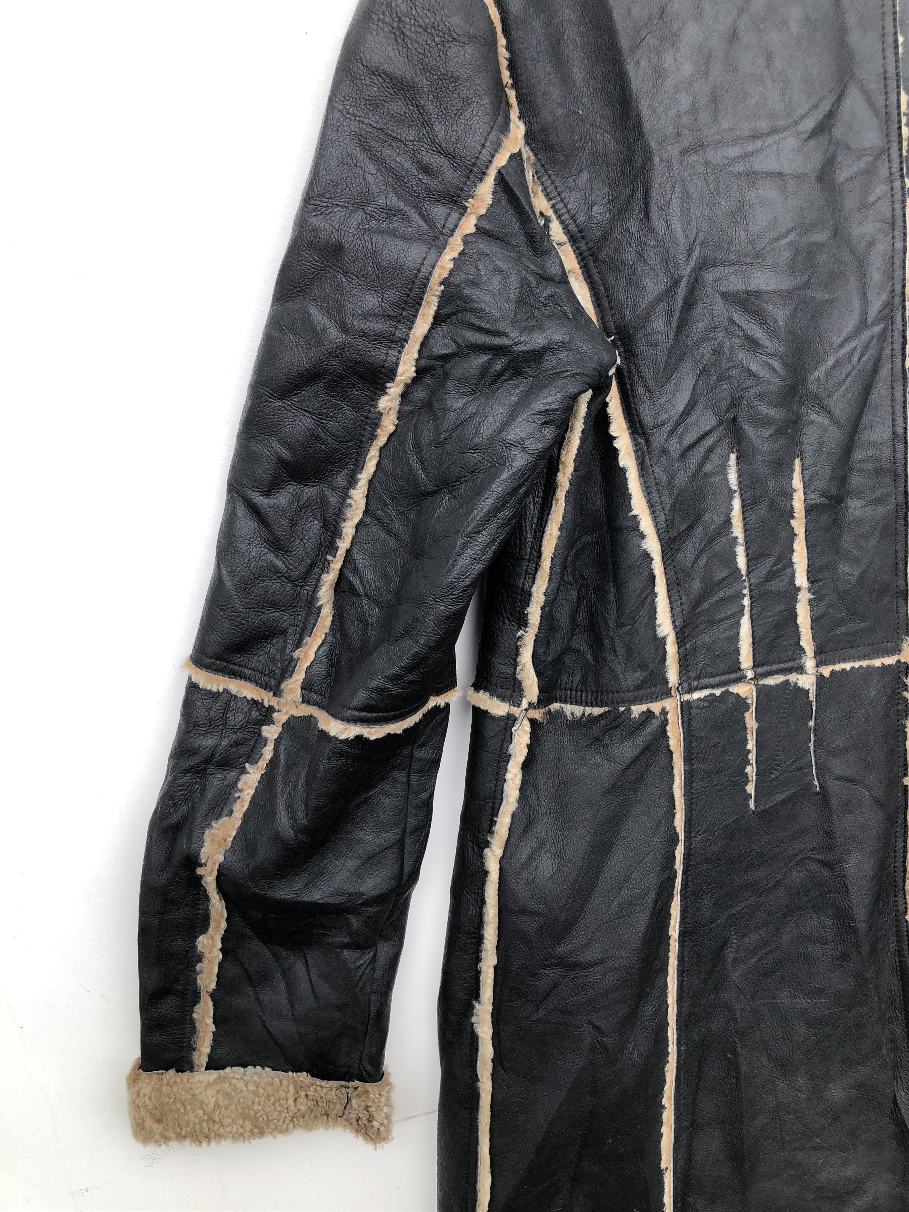 Japanese Brand RARE🔥FUR COLLAR FAUX LEATHER LONG COAT Size M / US 6-8 / IT 42-44 - 12 Thumbnail