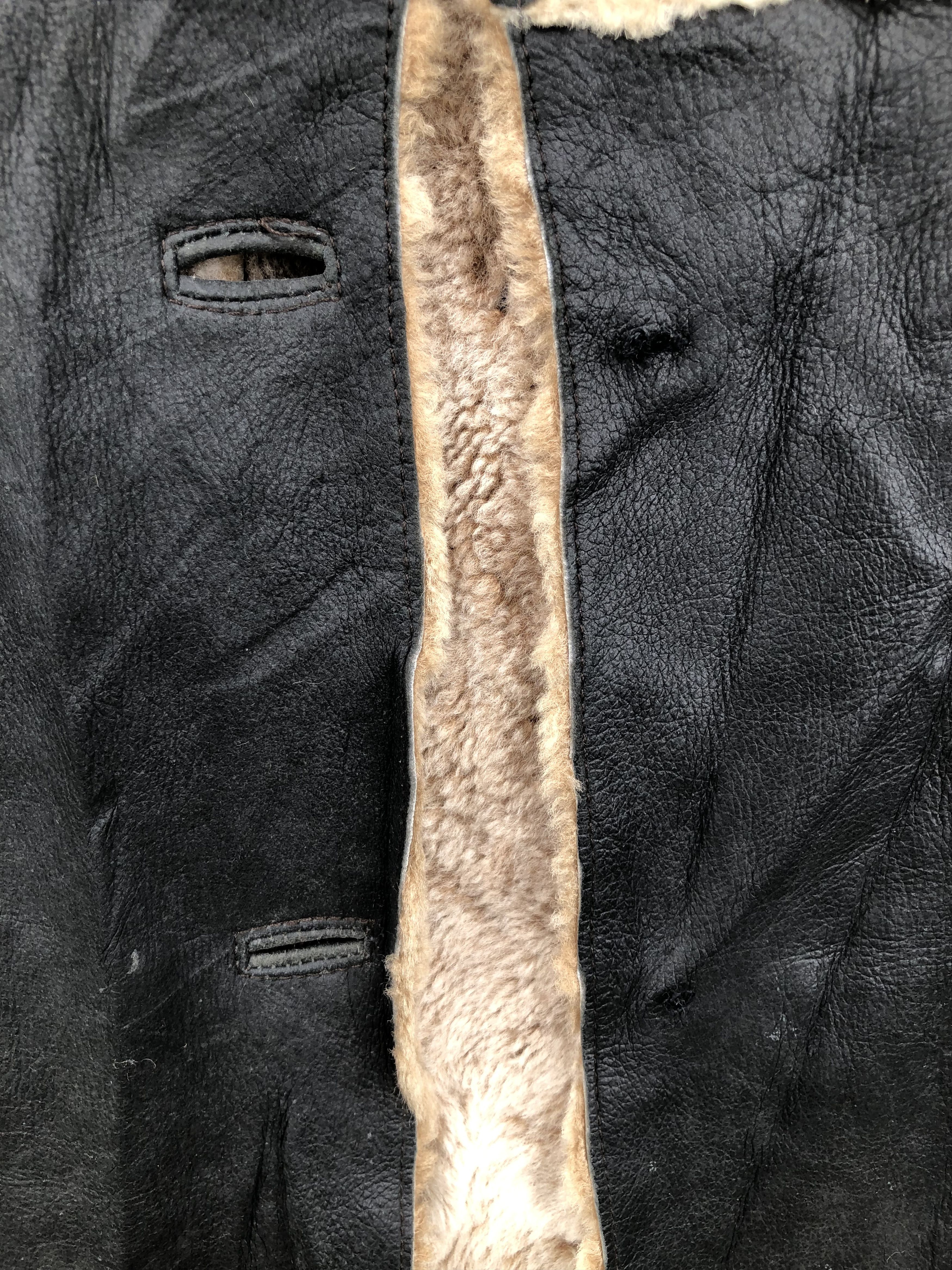 Japanese Brand RARE🔥FUR COLLAR FAUX LEATHER LONG COAT Size M / US 6-8 / IT 42-44 - 9 Thumbnail