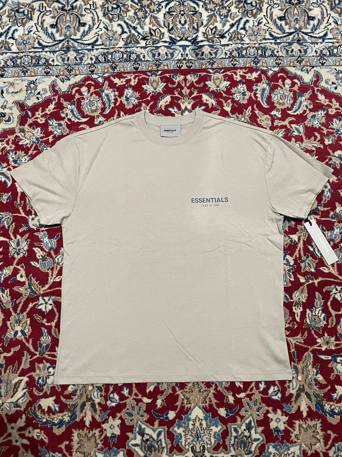 image of Fear Of God Essentials String T-Shirt in Tan, Men's (Size XL)
