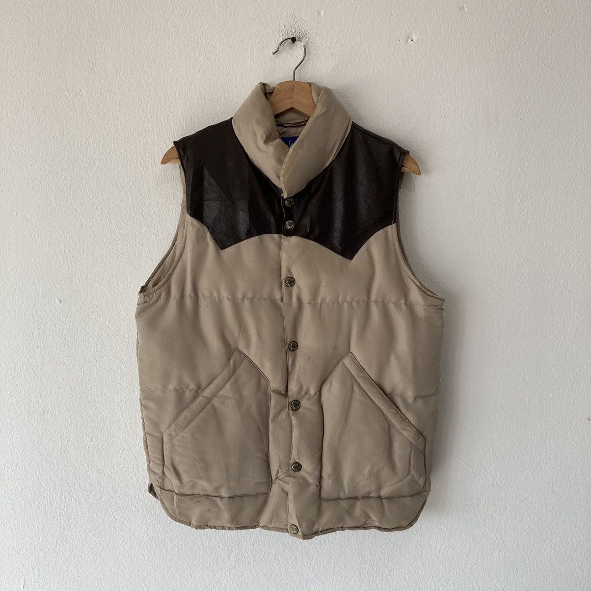 Japanese Brand Climb Puffer Leather Vest Size US L / EU 52-54 / 3 - 2 Thumbnail