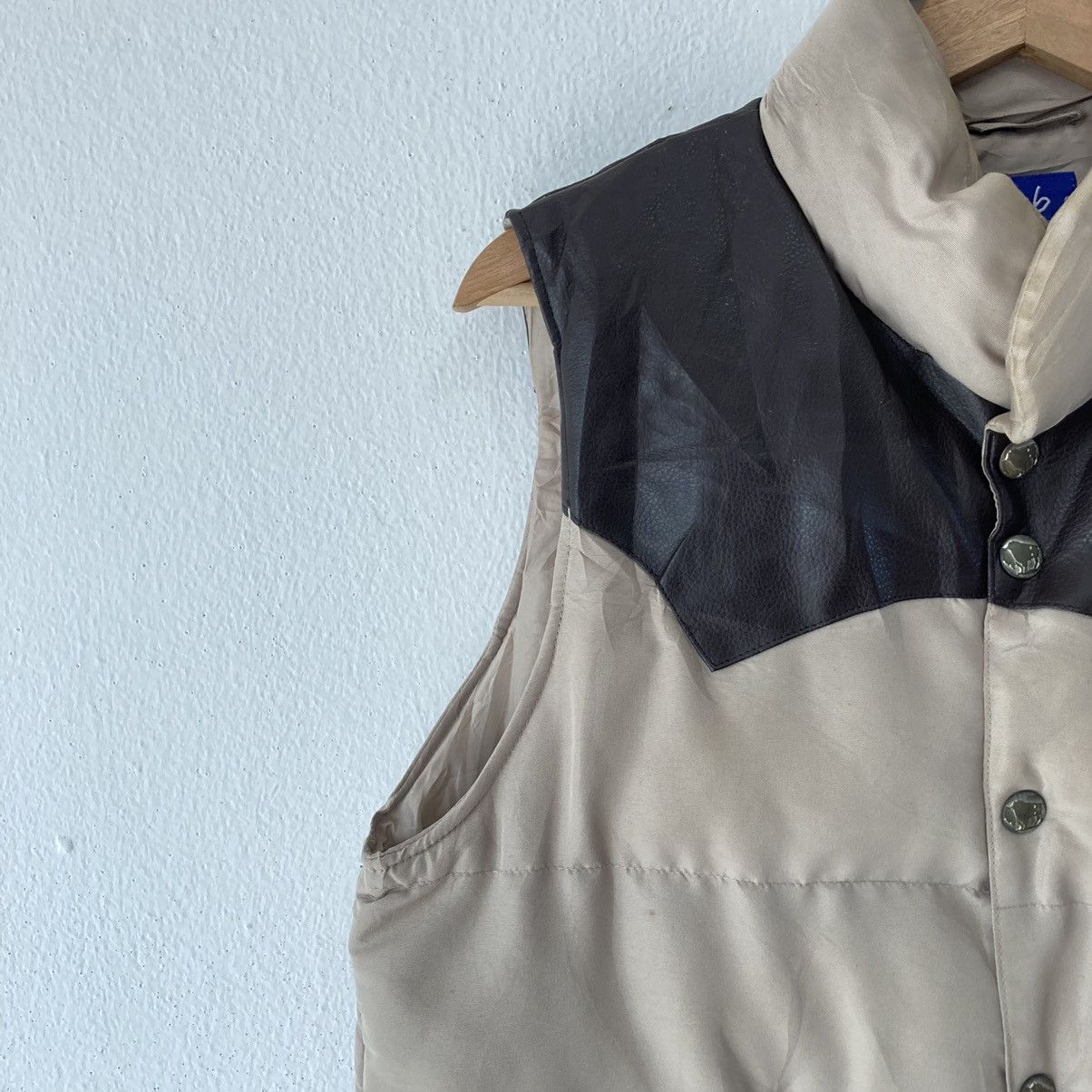 Japanese Brand Climb Puffer Leather Vest Size US L / EU 52-54 / 3 - 3 Thumbnail