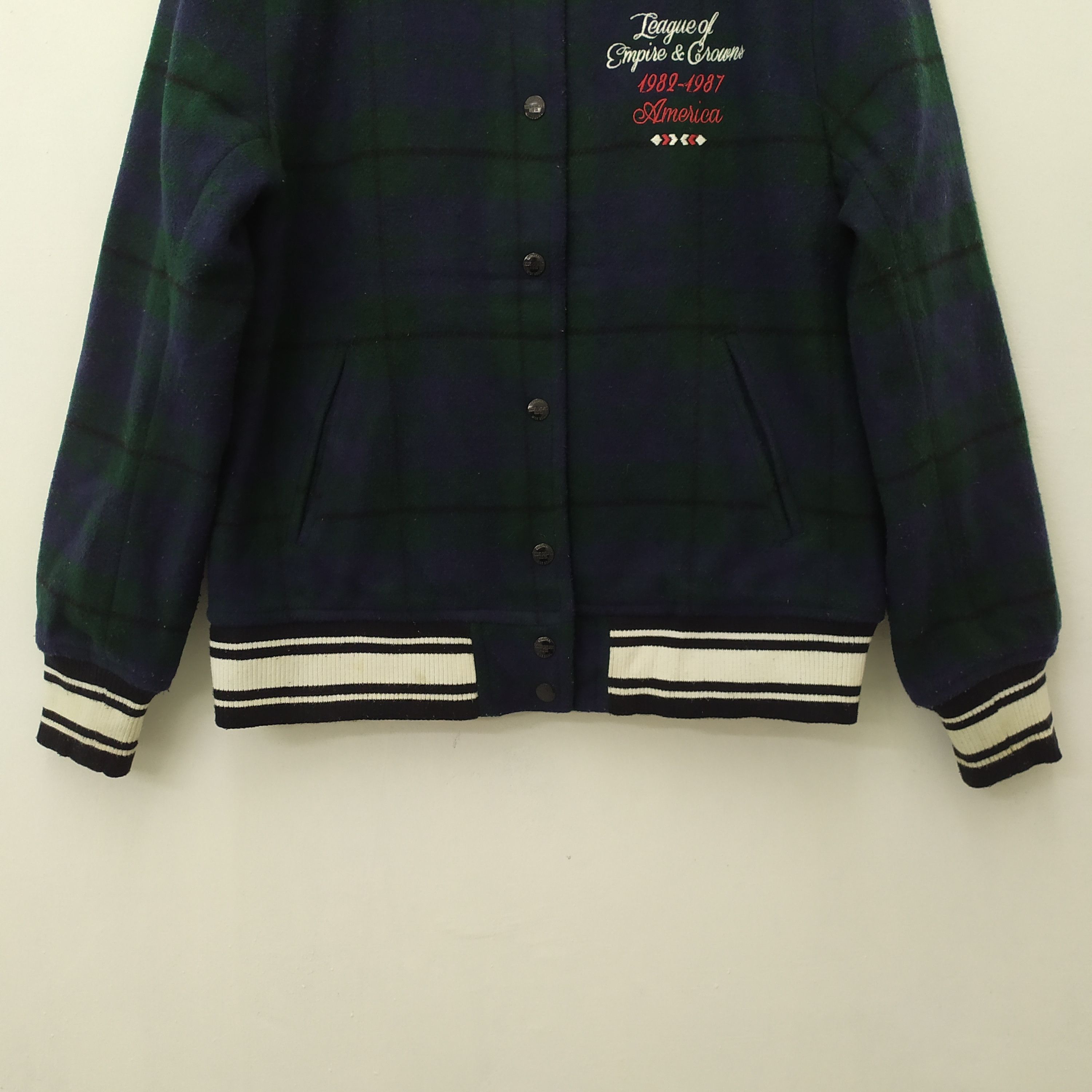 Flannel Rodeo Crowns Chekered Plaid Wool Varsity Jacket Size US M / EU 48-50 / 2 - 7 Thumbnail