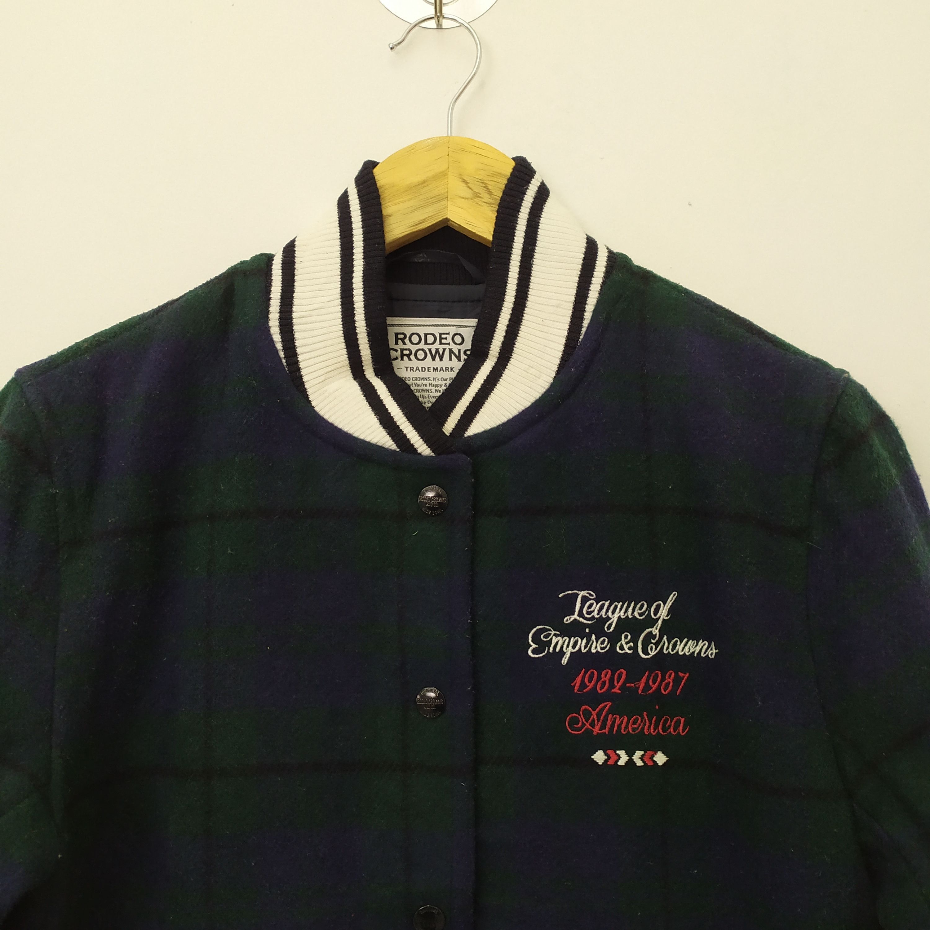 Flannel Rodeo Crowns Chekered Plaid Wool Varsity Jacket Size US M / EU 48-50 / 2 - 6 Thumbnail