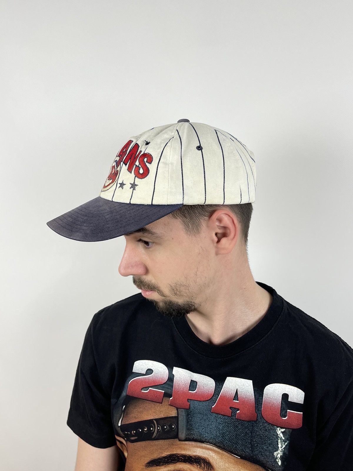 MLB 90s Vintage Cleveland Indians Starter MLB Cap Hat Size ONE SIZE - 4 Thumbnail