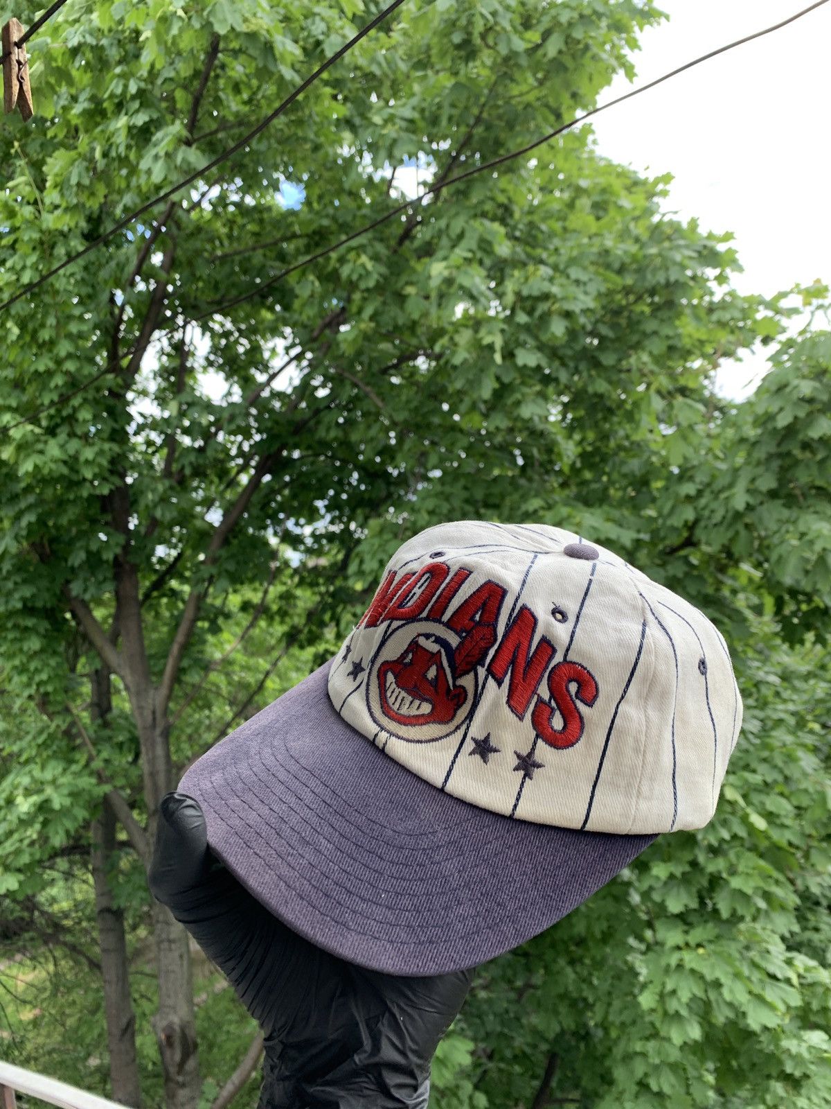 MLB 90s Vintage Cleveland Indians Starter MLB Cap Hat Size ONE SIZE - 6 Thumbnail