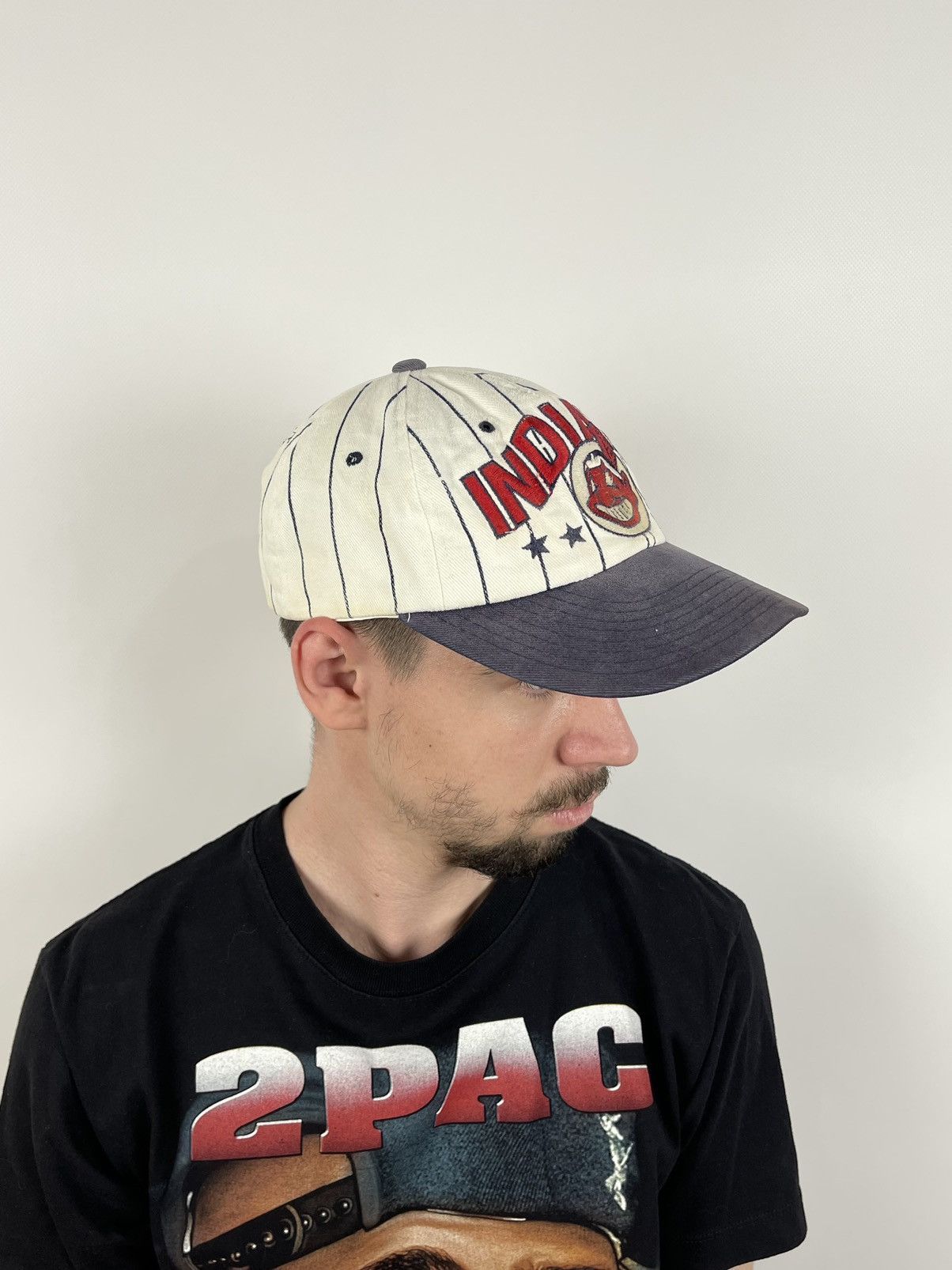 MLB 90s Vintage Cleveland Indians Starter MLB Cap Hat Size ONE SIZE - 2 Thumbnail