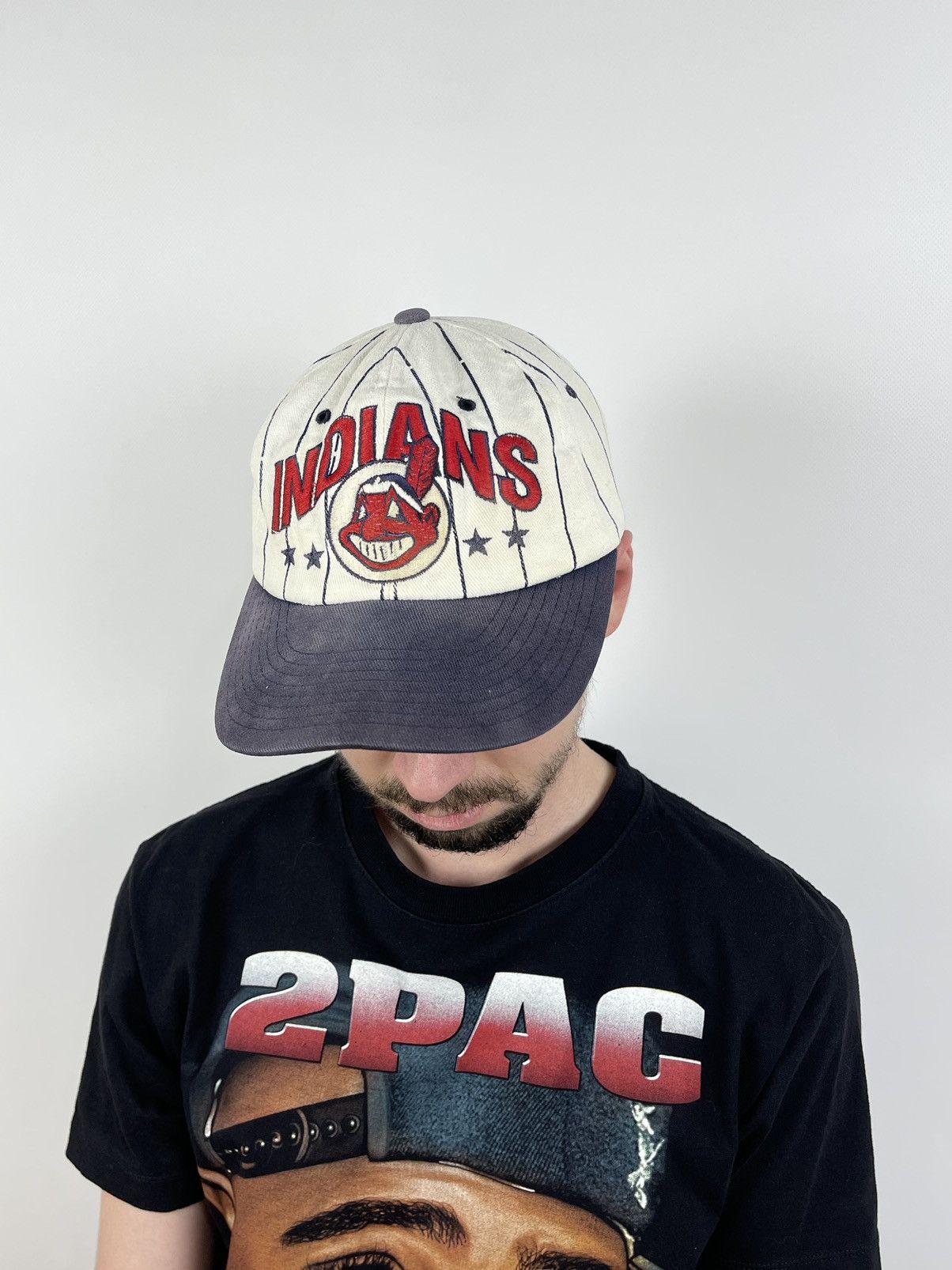MLB 90s Vintage Cleveland Indians Starter MLB Cap Hat Size ONE SIZE - 3 Thumbnail