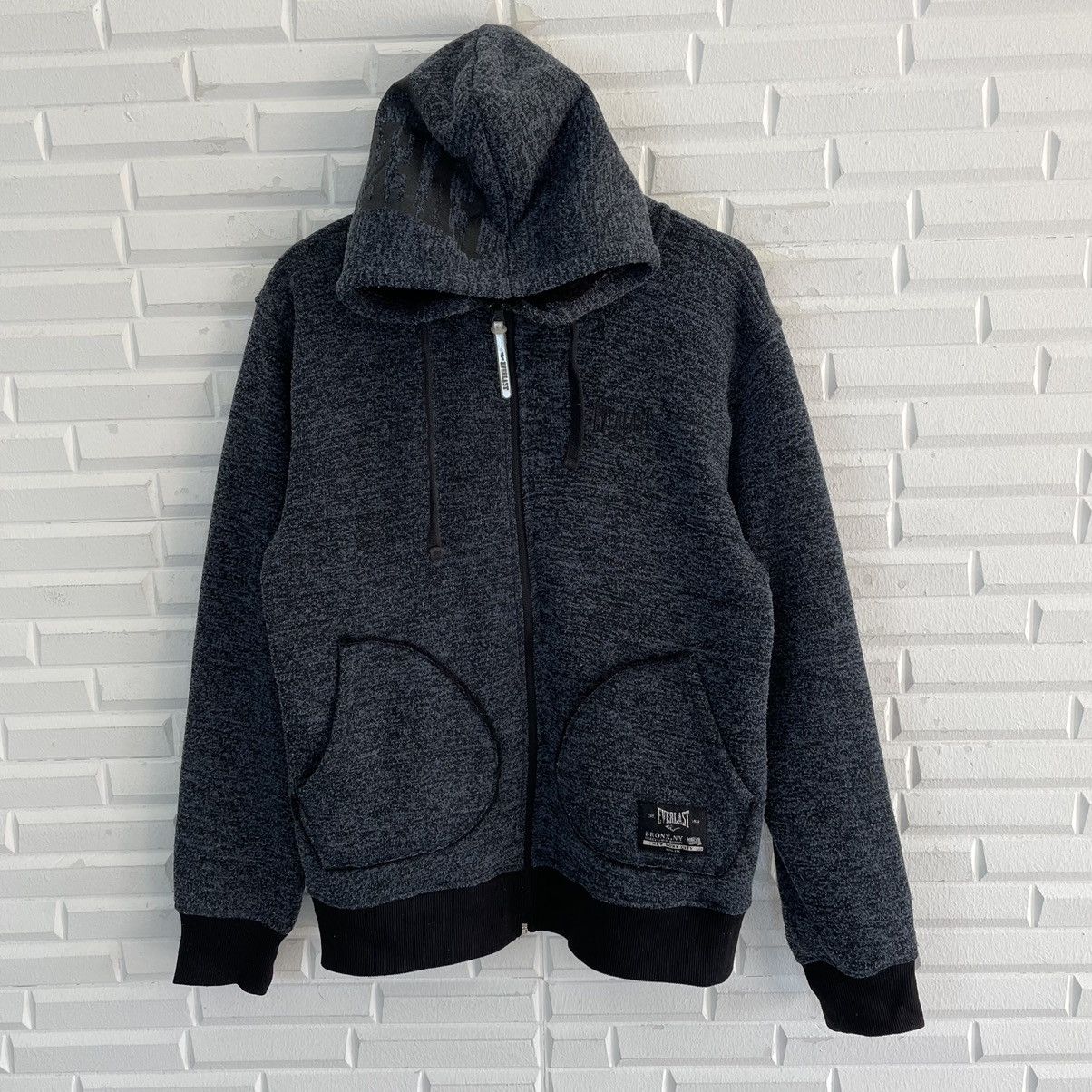 image of Everlast New York Hooded Sherpa Inside Sweater in Black, Men's (Size Large)