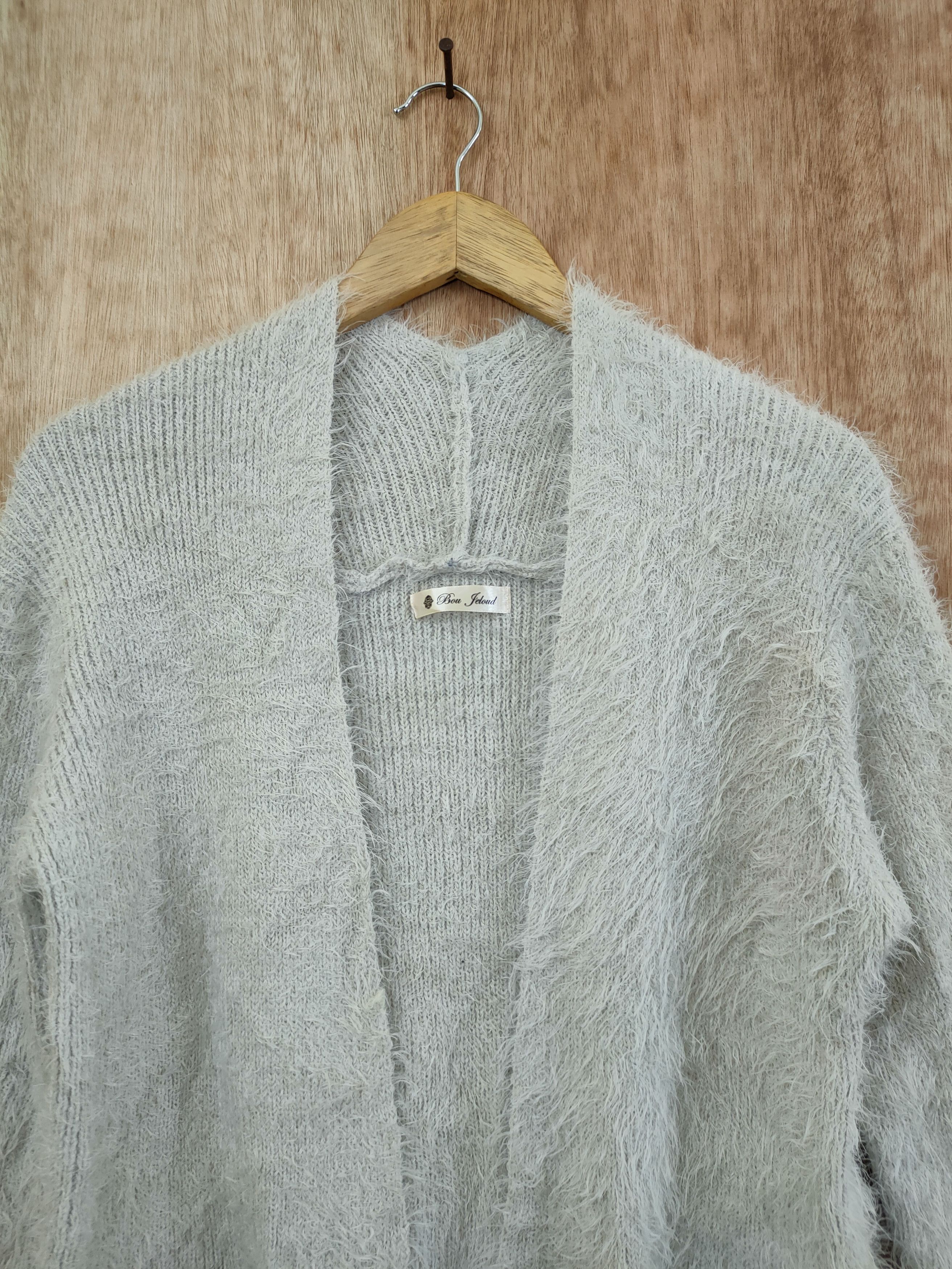 Japanese Brand DL Bou Jeloud mohair fur cardigan knitwear shaggy #46-447 Size US M / EU 48-50 / 2 - 3 Thumbnail
