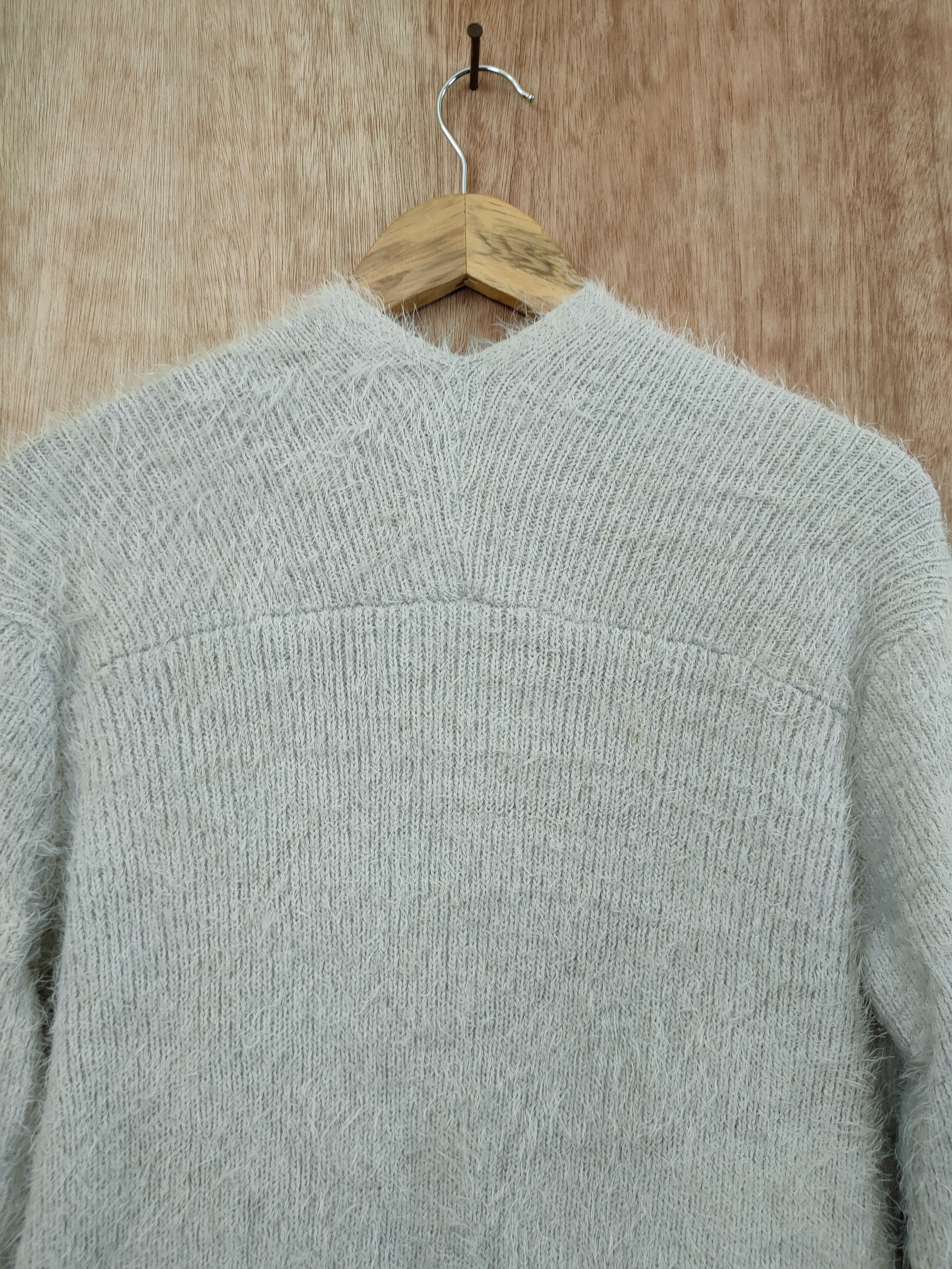 Japanese Brand DL Bou Jeloud mohair fur cardigan knitwear shaggy #46-447 Size US M / EU 48-50 / 2 - 10 Thumbnail