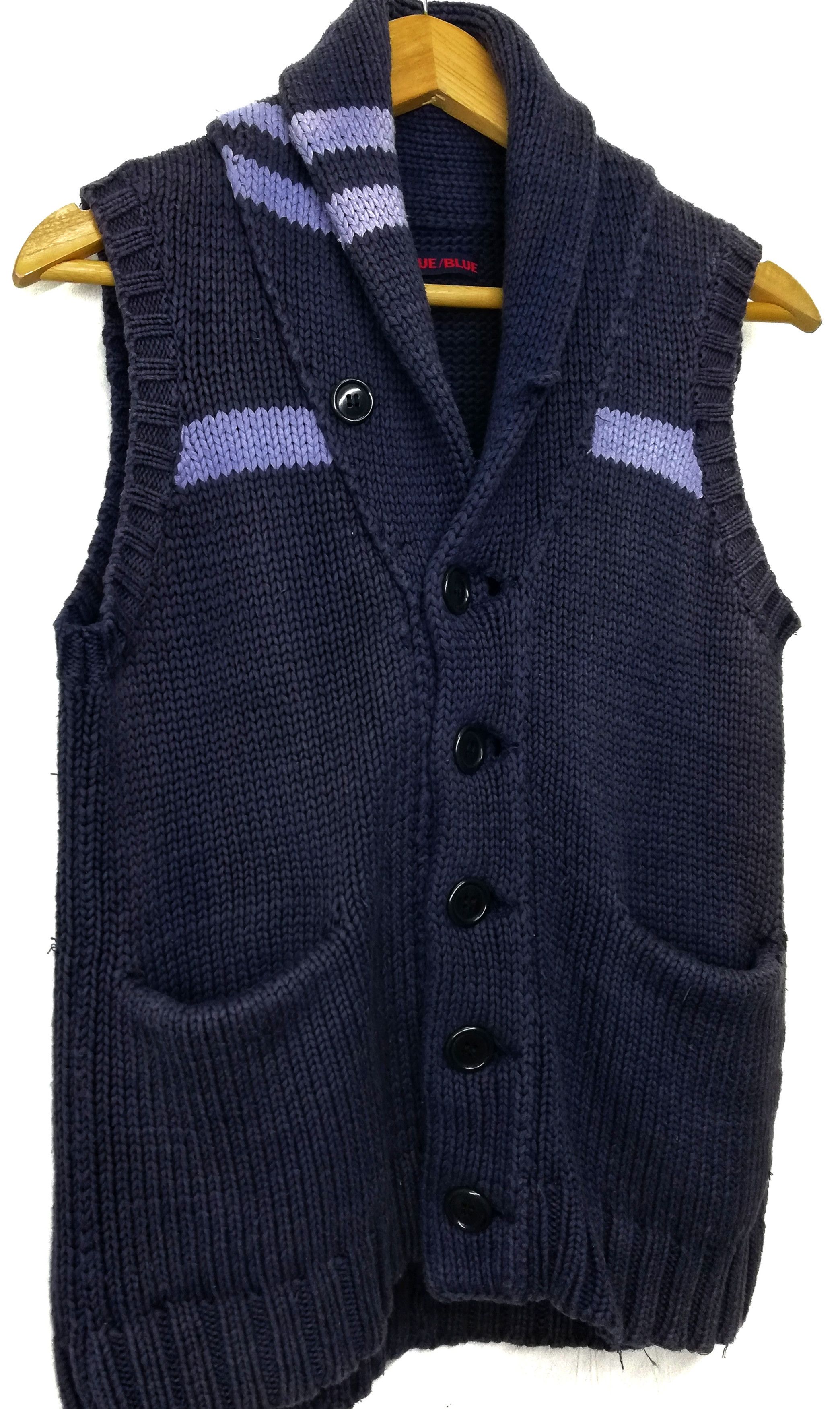 Blue Blue Japan × Japanese Brand 🔥Blue Blue Japan Knit Button Up Best Jacket Cotton🔥 Size US S / EU 44-46 / 1 - 2 Thumbnail