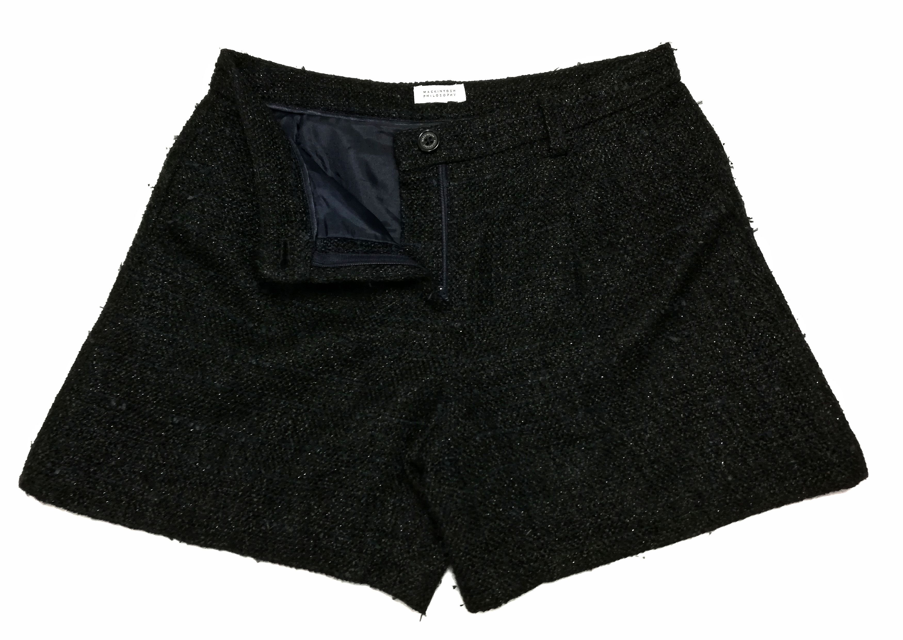 Designer × Mackintosh 🔥Mackintosh Philosophy Black Wool Casual Short Pants🔥 Size US 30 / EU 46 - 1 Thumbnail