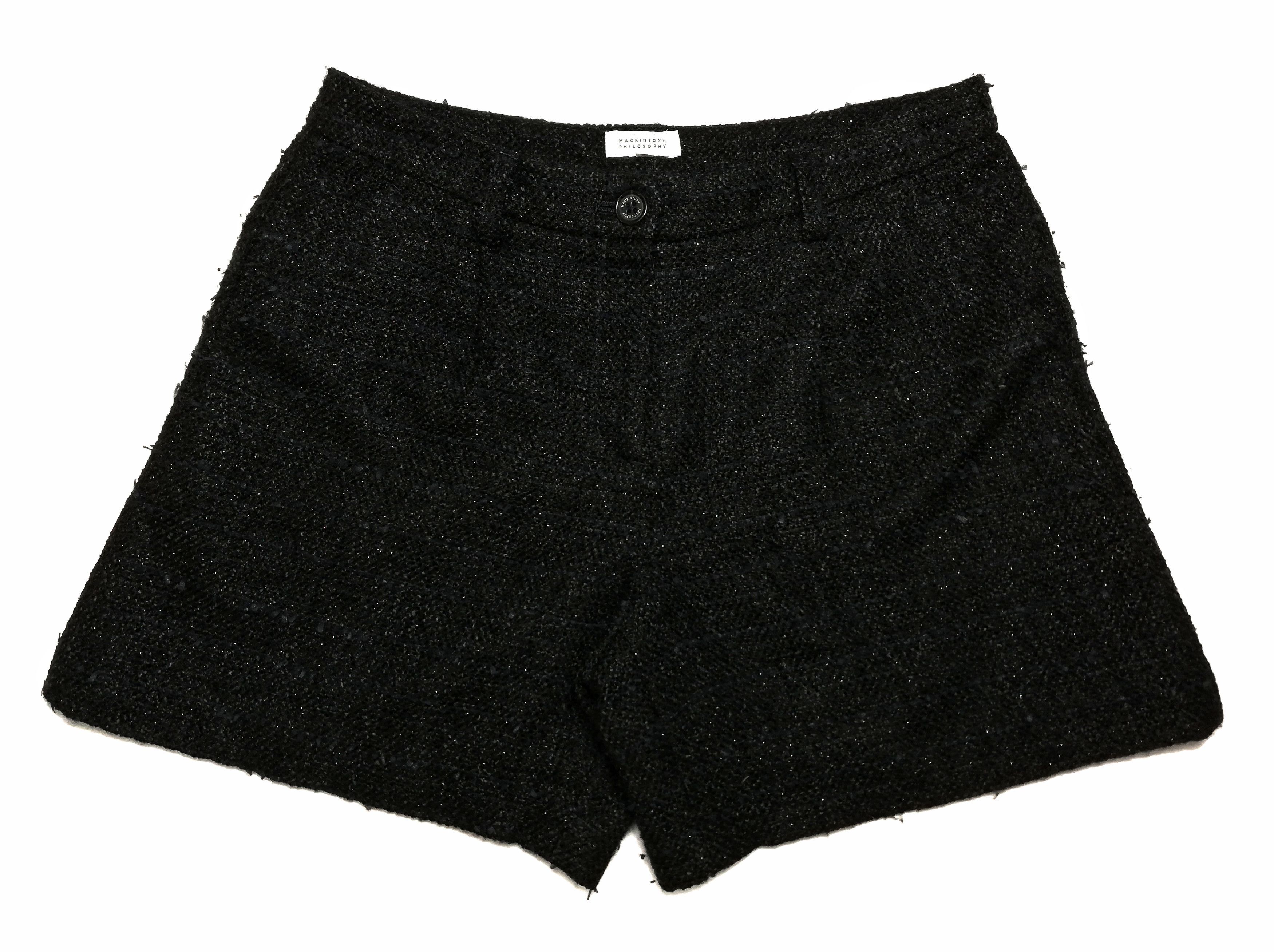 Designer × Mackintosh 🔥Mackintosh Philosophy Black Wool Casual Short Pants🔥 Size US 30 / EU 46 - 2 Thumbnail
