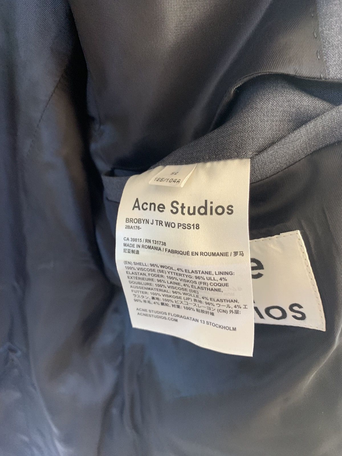 Acne Studios Brobyn J TR Wool PSS18 in Grey Size 42R - 6 Thumbnail