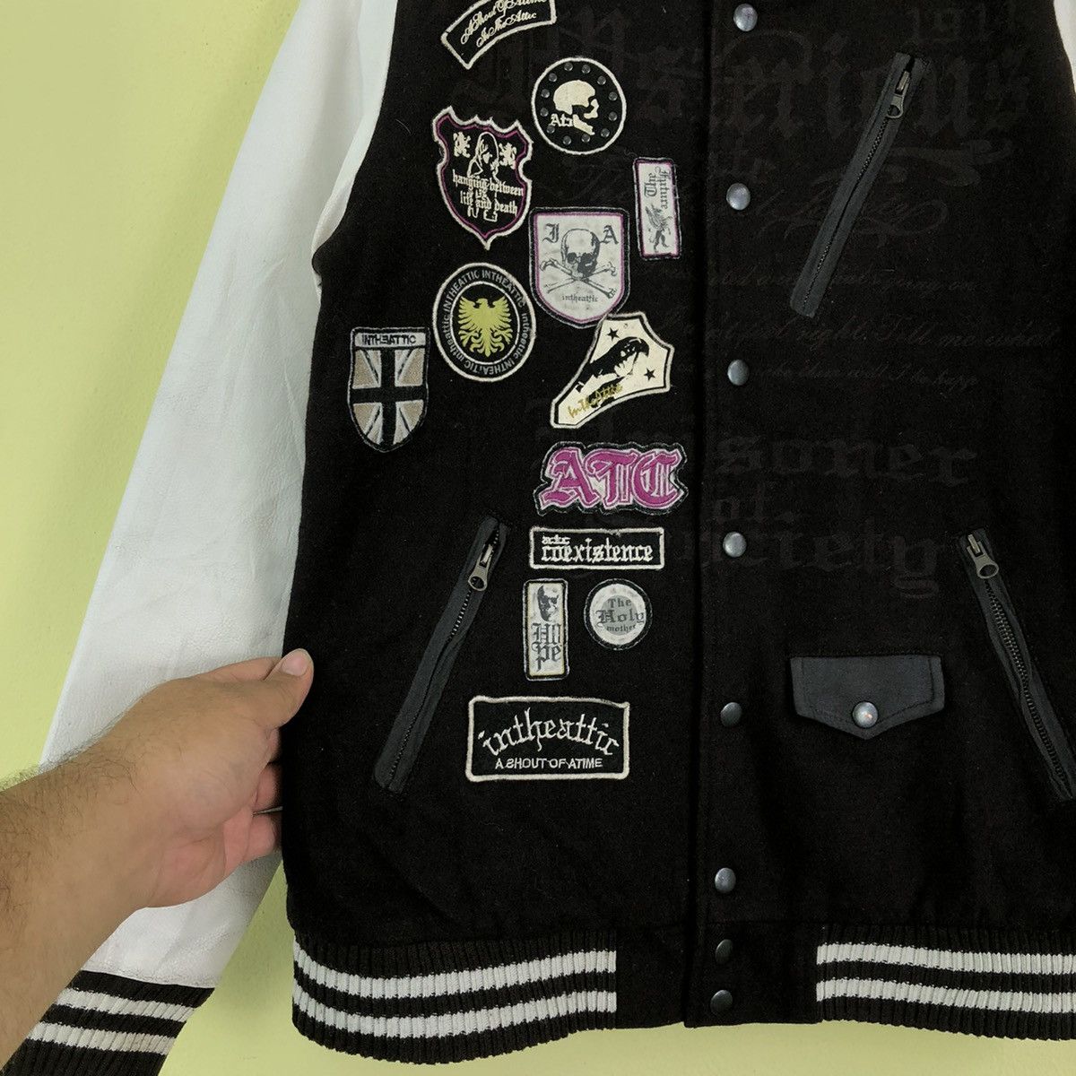 In The Attic ❌LAST DROP❌Leather Varsity Jacket In The Attic Punk Design Size US M / EU 48-50 / 2 - 4 Thumbnail