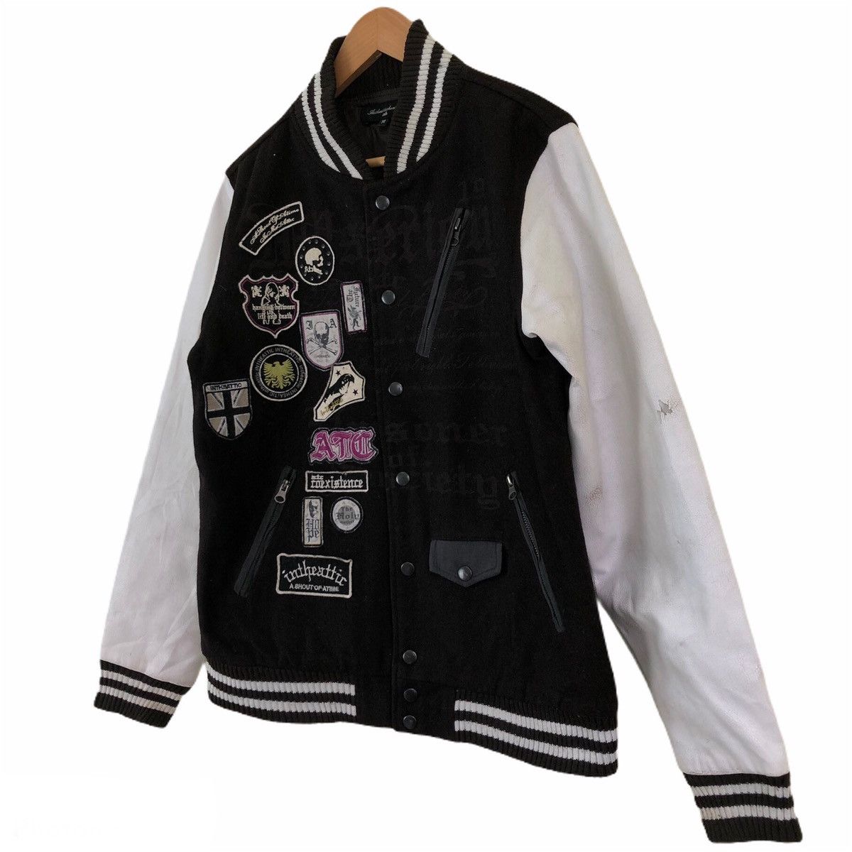 In The Attic ❌LAST DROP❌Leather Varsity Jacket In The Attic Punk Design Size US M / EU 48-50 / 2 - 2 Thumbnail