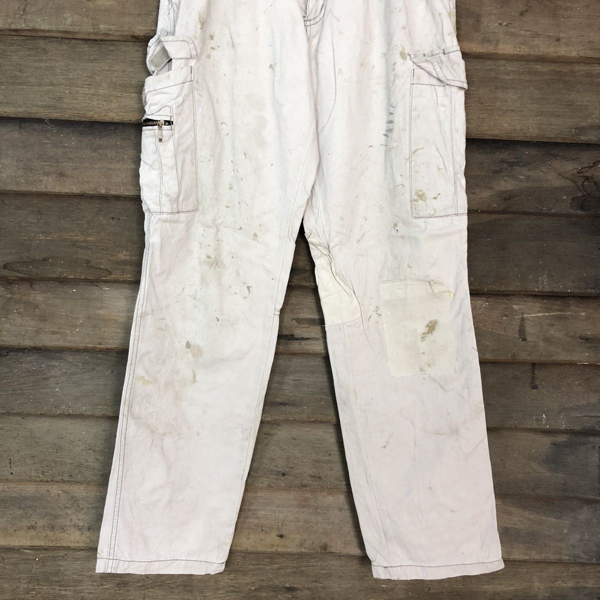Japanese Brand D Evolution Cream dirty Tactical Cargo Pants #c967 Size US 26 / EU 42 - 3 Thumbnail
