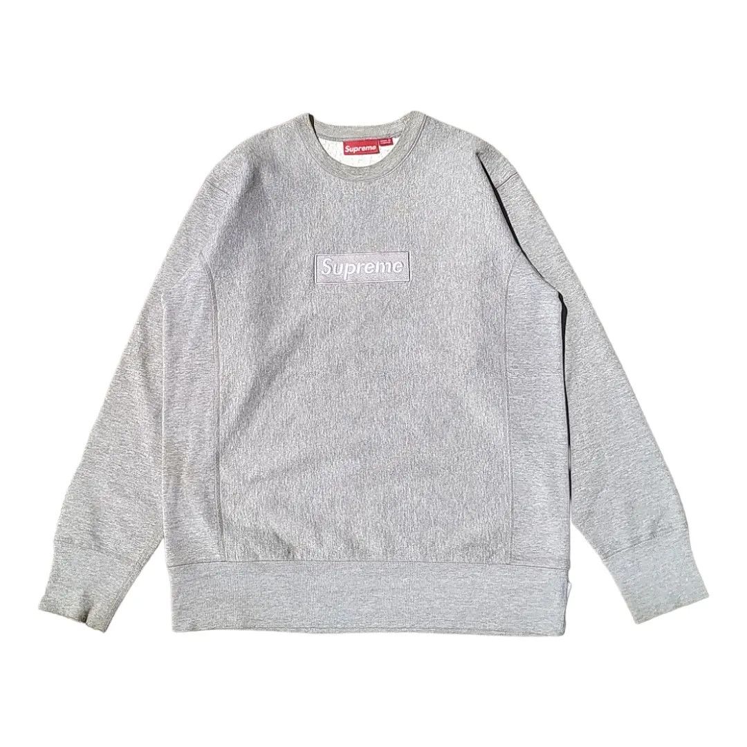 Supreme Grey Box Logo Crewneck | Grailed