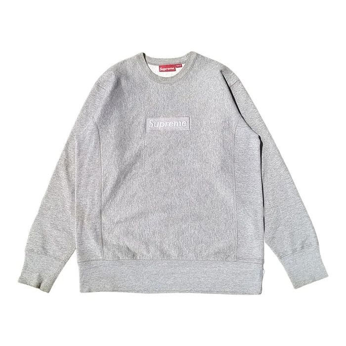 Supreme Supreme Silver Box Logo on Grey Crewneck (2003) | Grailed