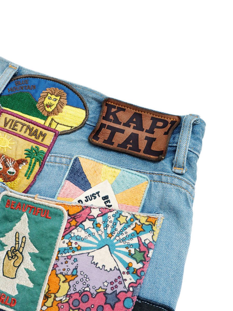 Kapital Kapital 12.5oz 5 Pocket Rat Flared (BEAUTIFUL WORLD INSANE) Size US 32 / EU 48 - 8 Thumbnail