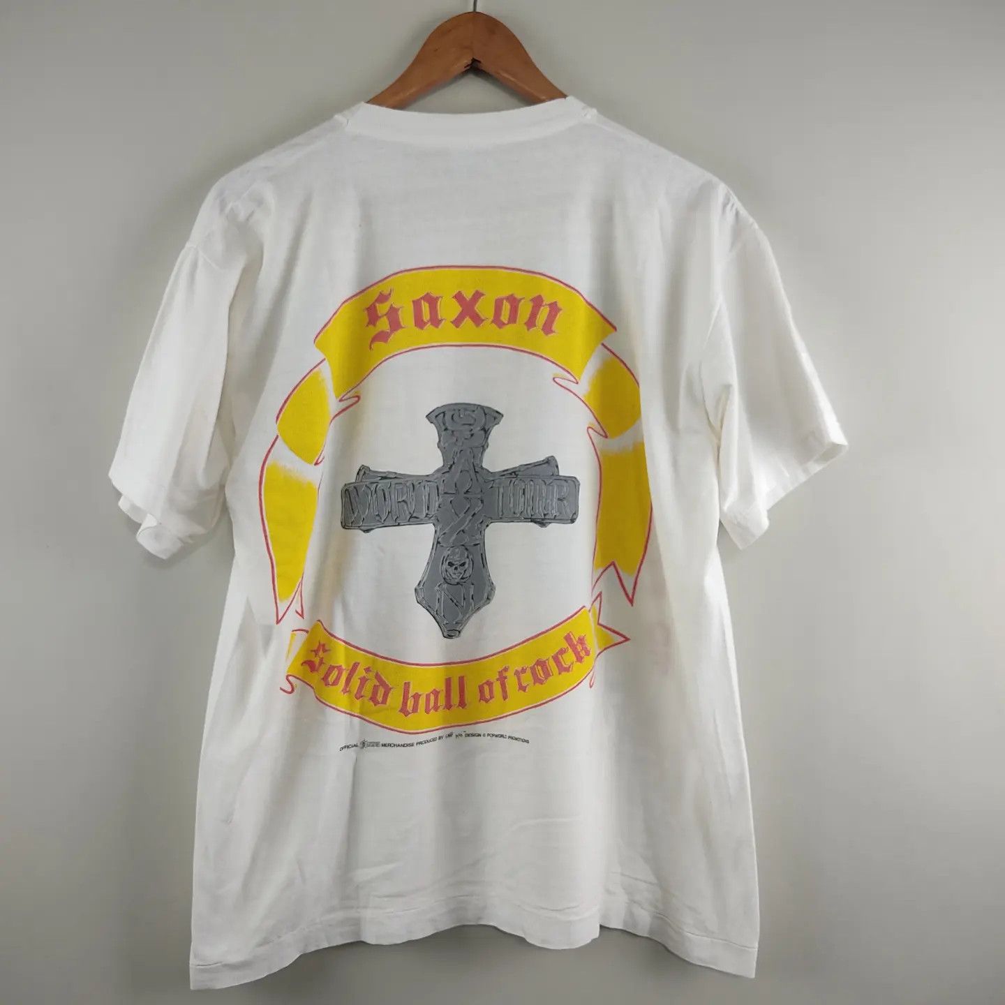 Band Tees × Vintage 1991 Saxon Solid ball of rock L Size US L / EU 52-54 / 3 - 5 Thumbnail