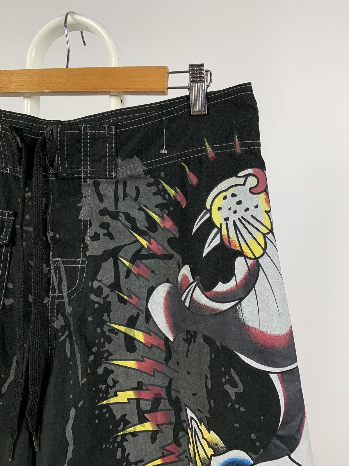 Christian Audigier Vintage Ed Hardy Black Pantera Rose Swimming Shorts Size US 36 / EU 52 - 9 Thumbnail