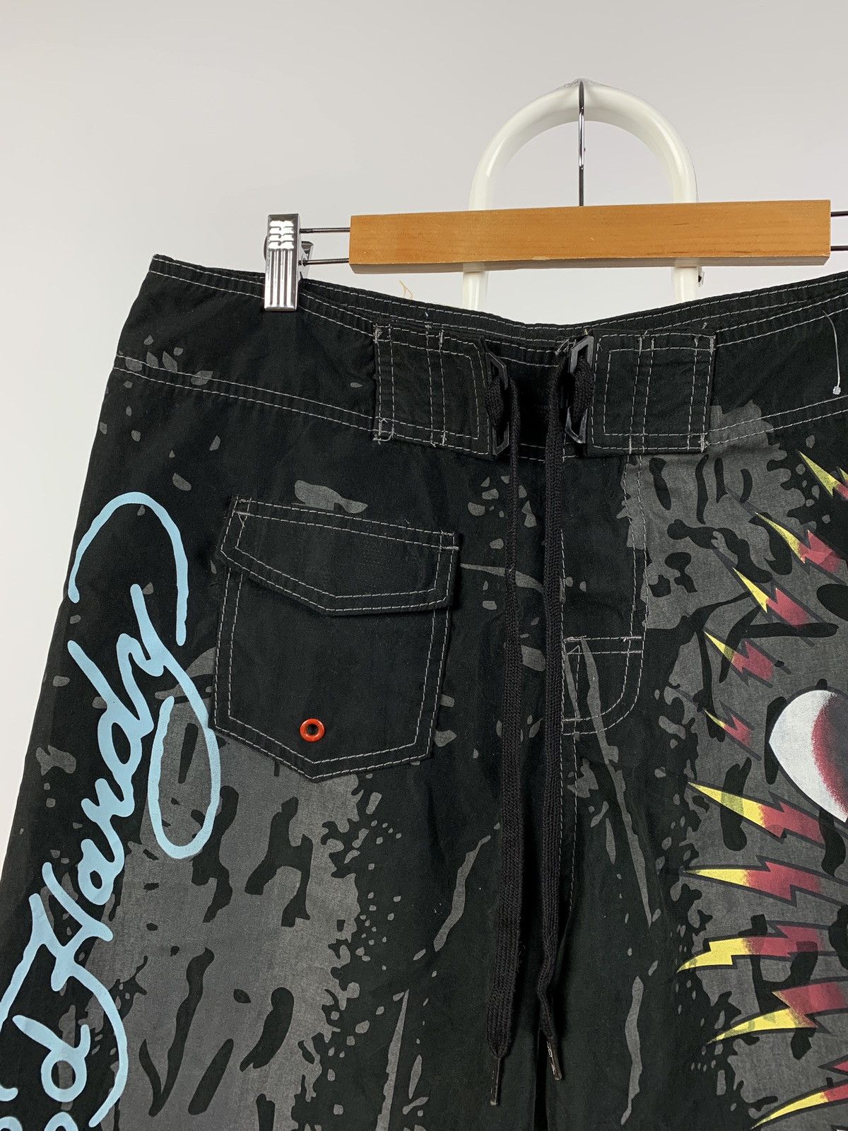 Christian Audigier Vintage Ed Hardy Black Pantera Rose Swimming Shorts Size US 36 / EU 52 - 8 Thumbnail