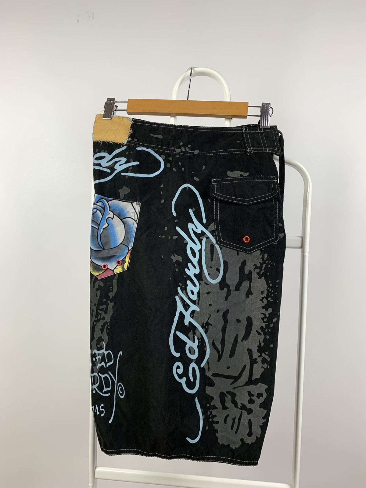 Christian Audigier Vintage Ed Hardy Black Pantera Rose Swimming Shorts Size US 36 / EU 52 - 4 Thumbnail