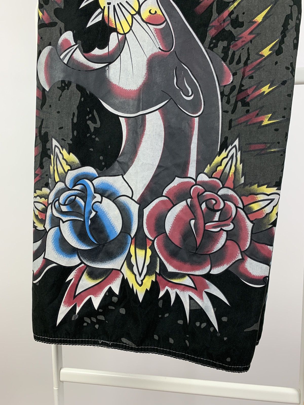 Christian Audigier Vintage Ed Hardy Black Pantera Rose Swimming Shorts Size US 36 / EU 52 - 5 Thumbnail