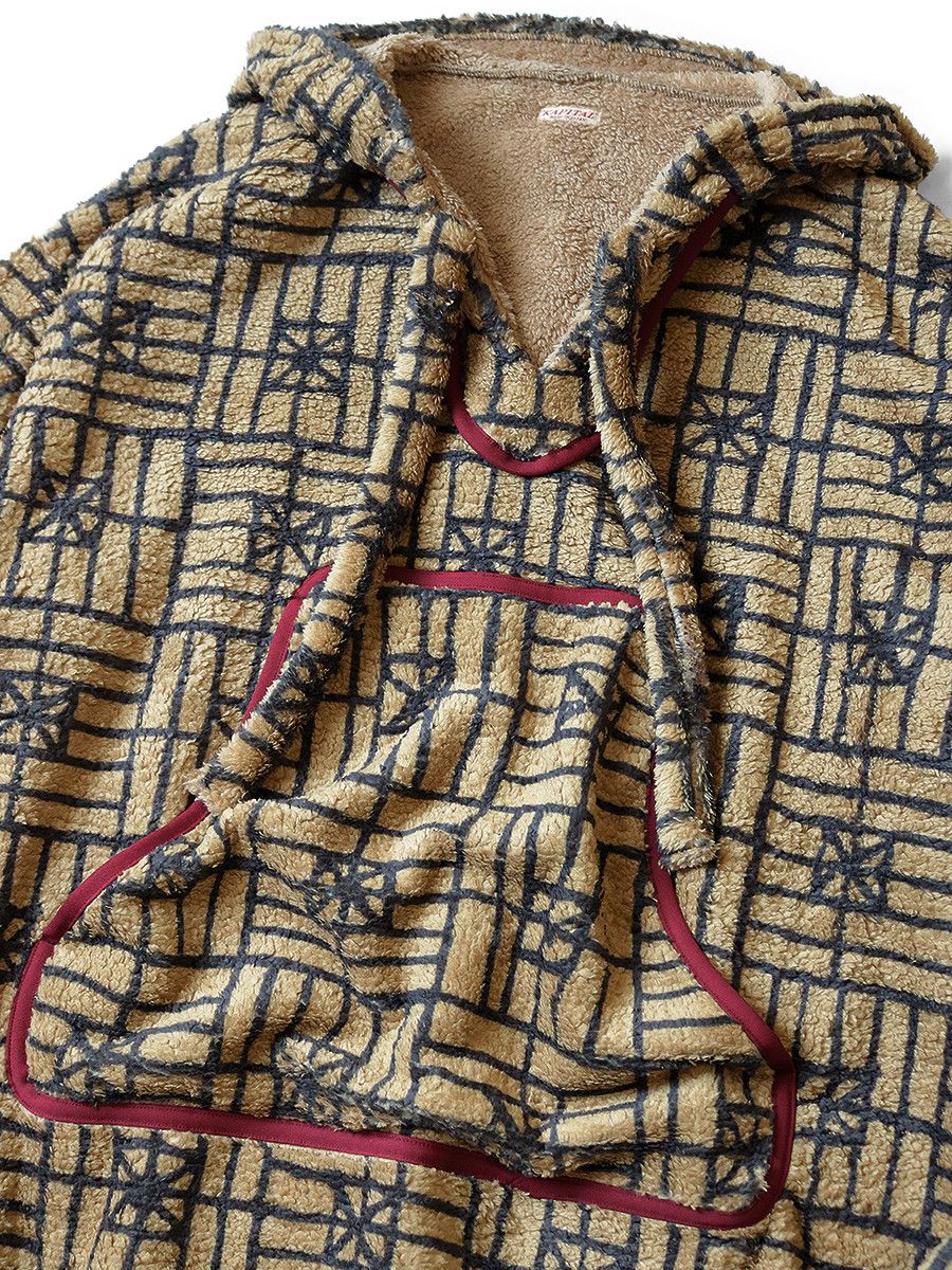 Kapital Kapital FOLK DOMINO Printed Fleece Baha Hoodie Size US L / EU 52-54 / 3 - 6 Thumbnail